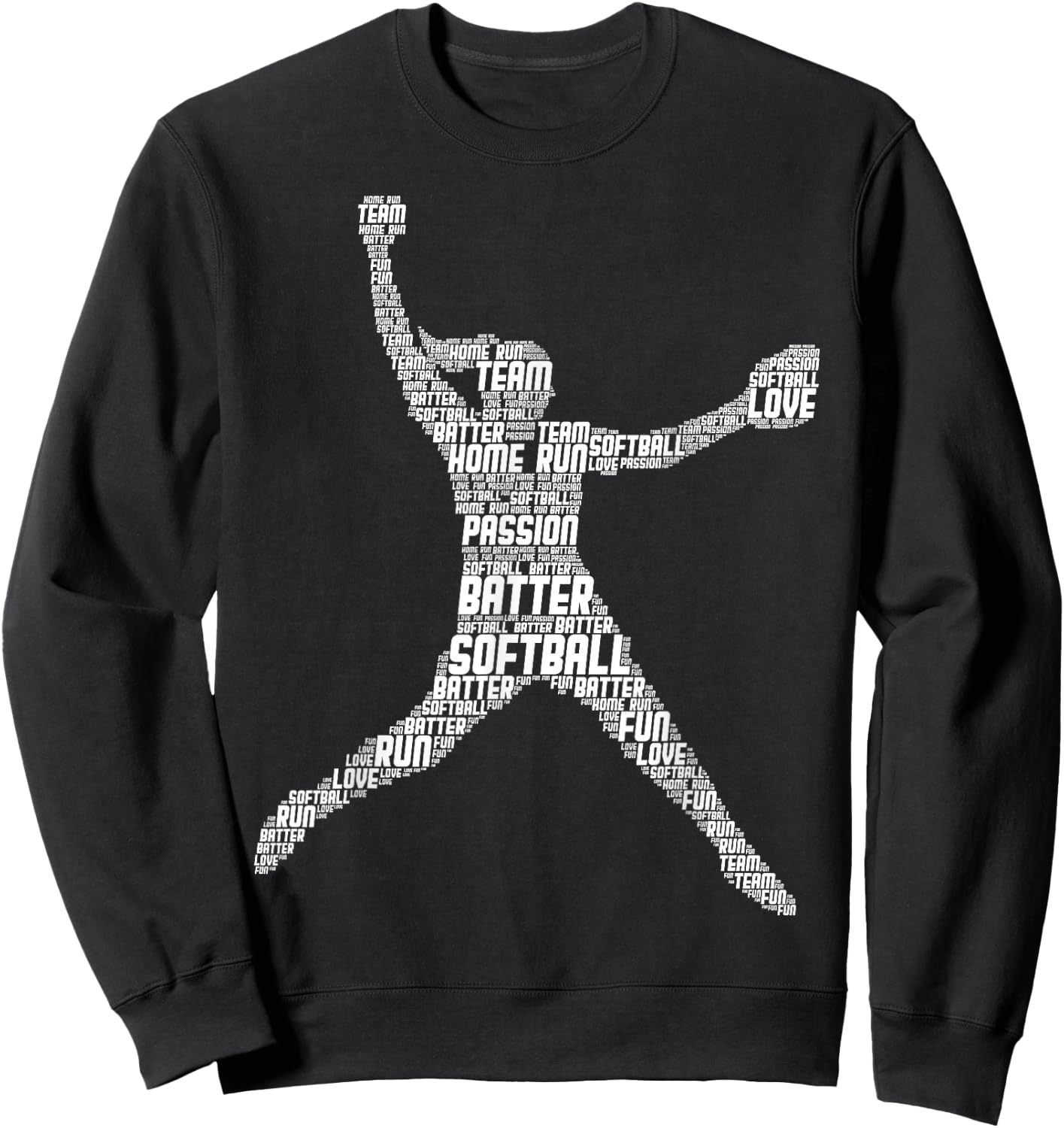 Softball Girls Women Kids Sweatshirt - Sweatshirt | Black