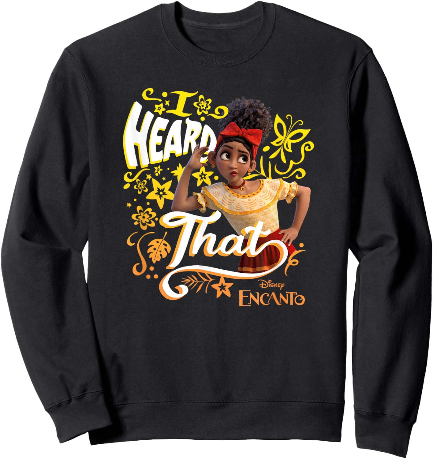 Disney Encanto Dolores I Heard That Portrait Small Sweatshirt - Sweatshirt | Black