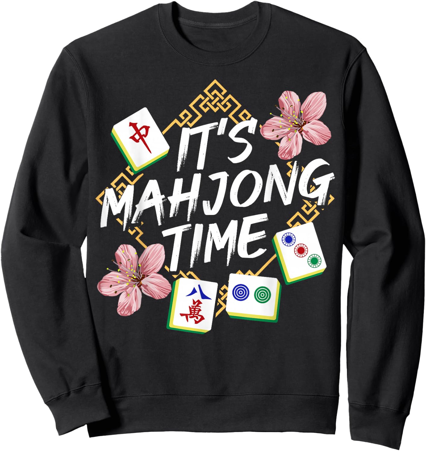 Mahjong Chinese Mahjong Player Sweatshirt - Sweatshirt | Black