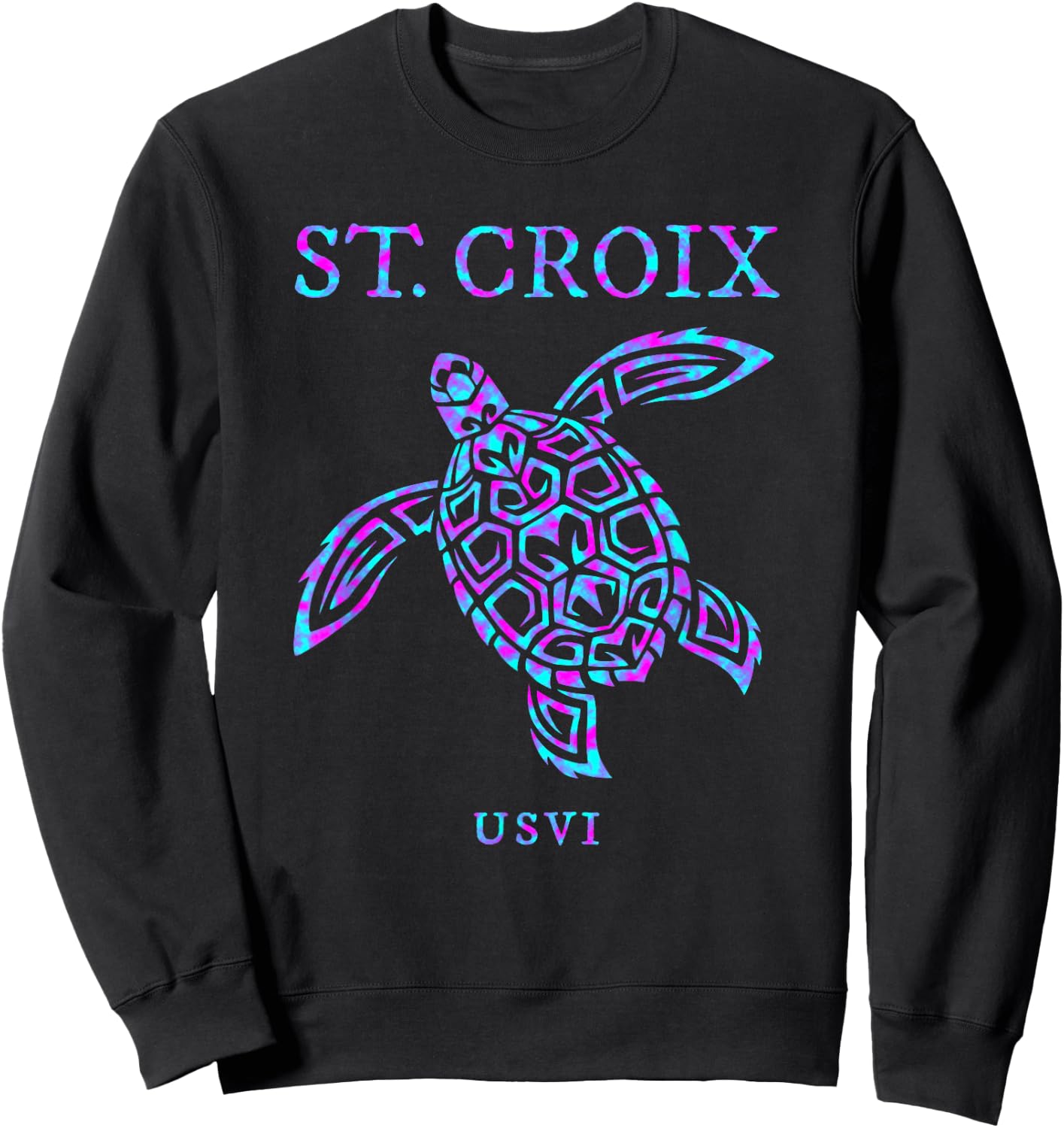 St Croix Sea Turtle Boys Girls Toddler Sweatshirt - Sweatshirt | Black