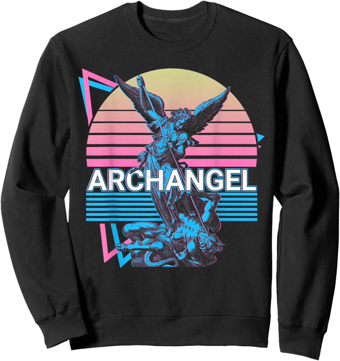 Archangel Michael Saint Michael Retro Sweatshirt - Sweatshirt | Black