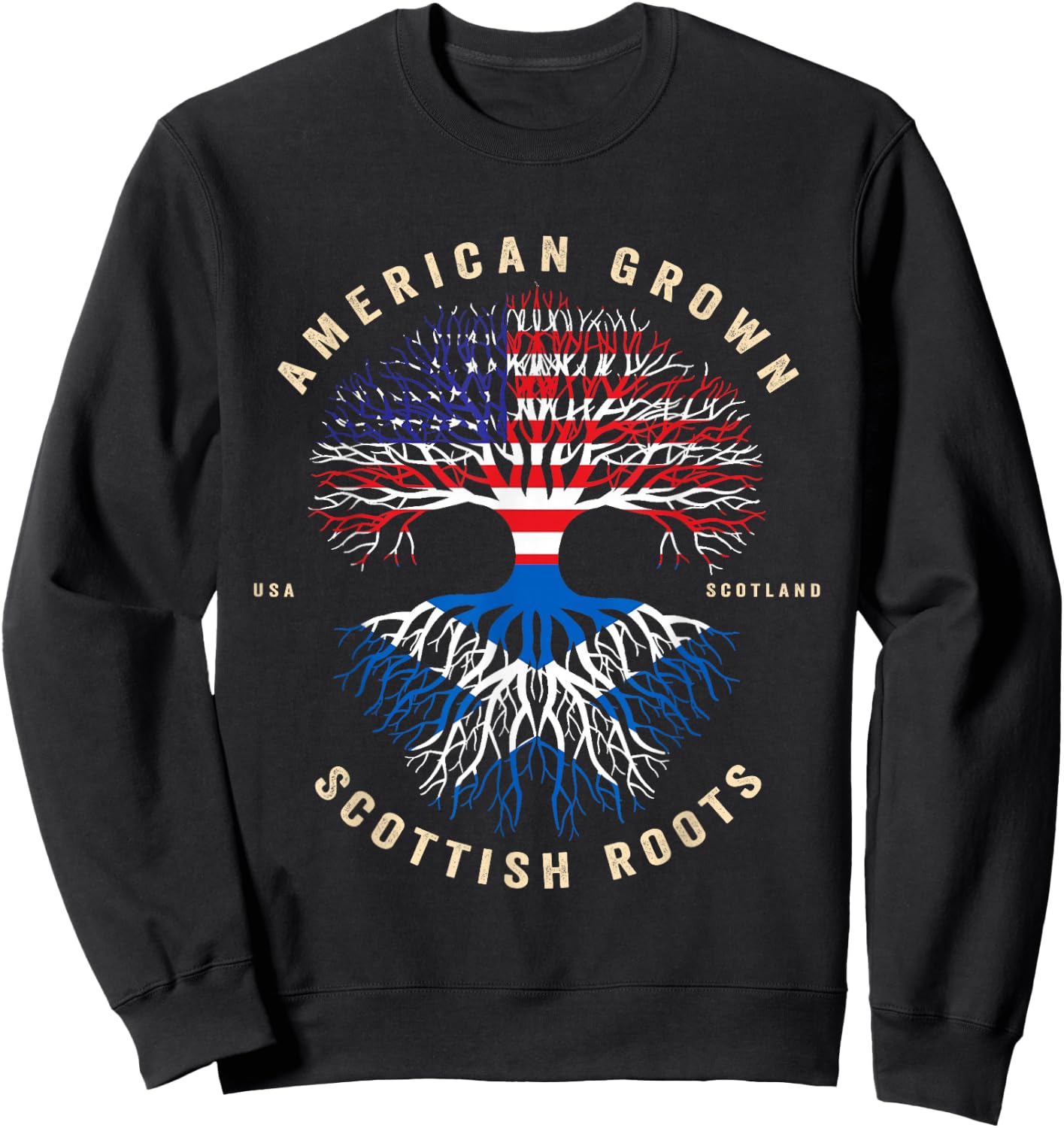 American Grown with Scottish Roots - It's My DNA Scotland Sweatshirt - Sweatshirt | Black