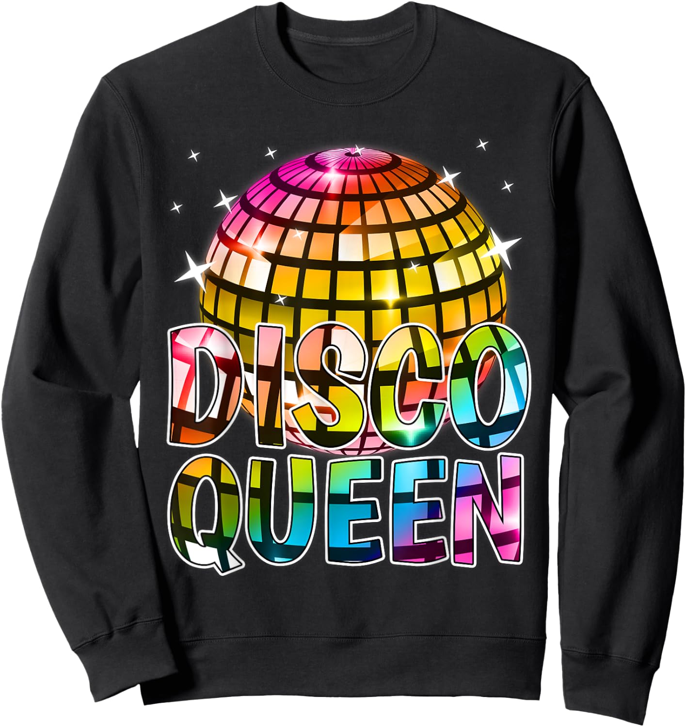 Disco Queen Reunion Best Friend Party Birthday Queen Squad Sweatshirt - Sweatshirt | Black