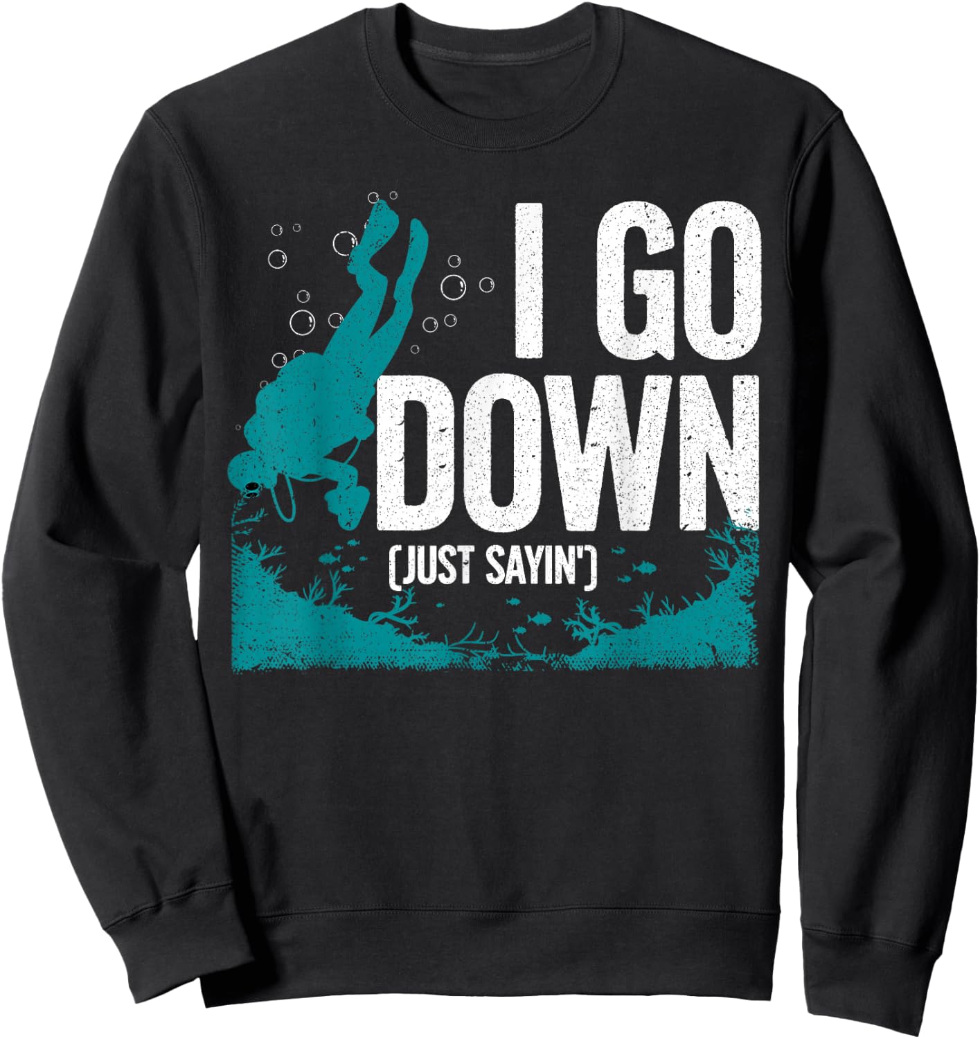 Cute Scuba Diving Design Women Diving Scuba Diver Sweatshirt - Sweatshirt | Black