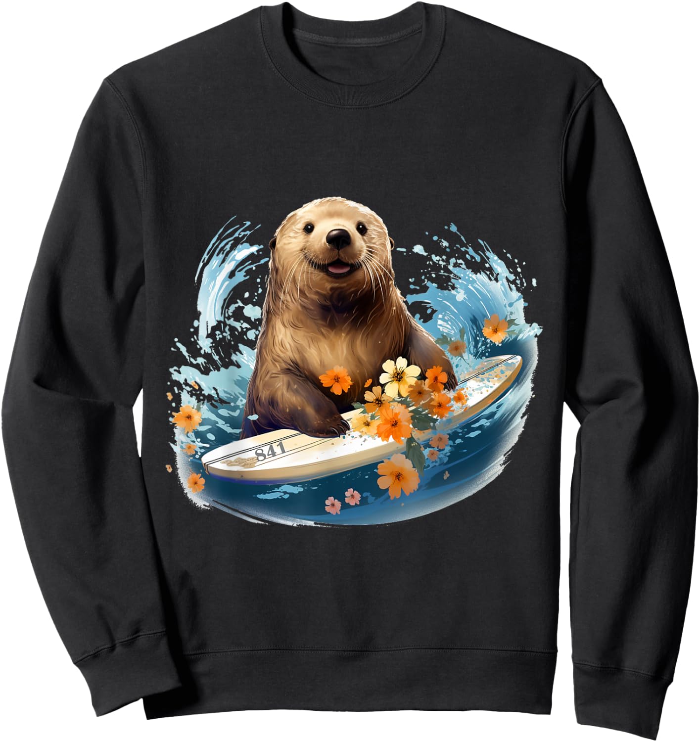 Otter 841 Surfing California Sea Sweatshirt - Sweatshirt | Black