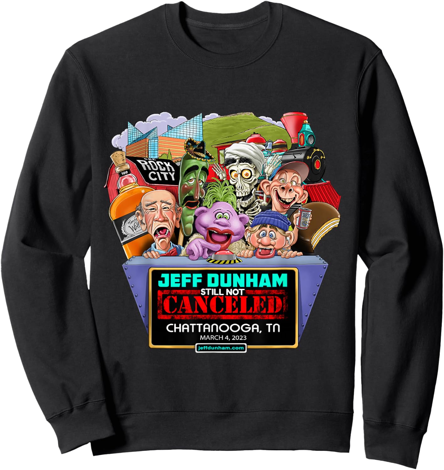 Jeff Dunham Chattanooga, TN (03/04/23) Sweatshirt - Sweatshirt | Black