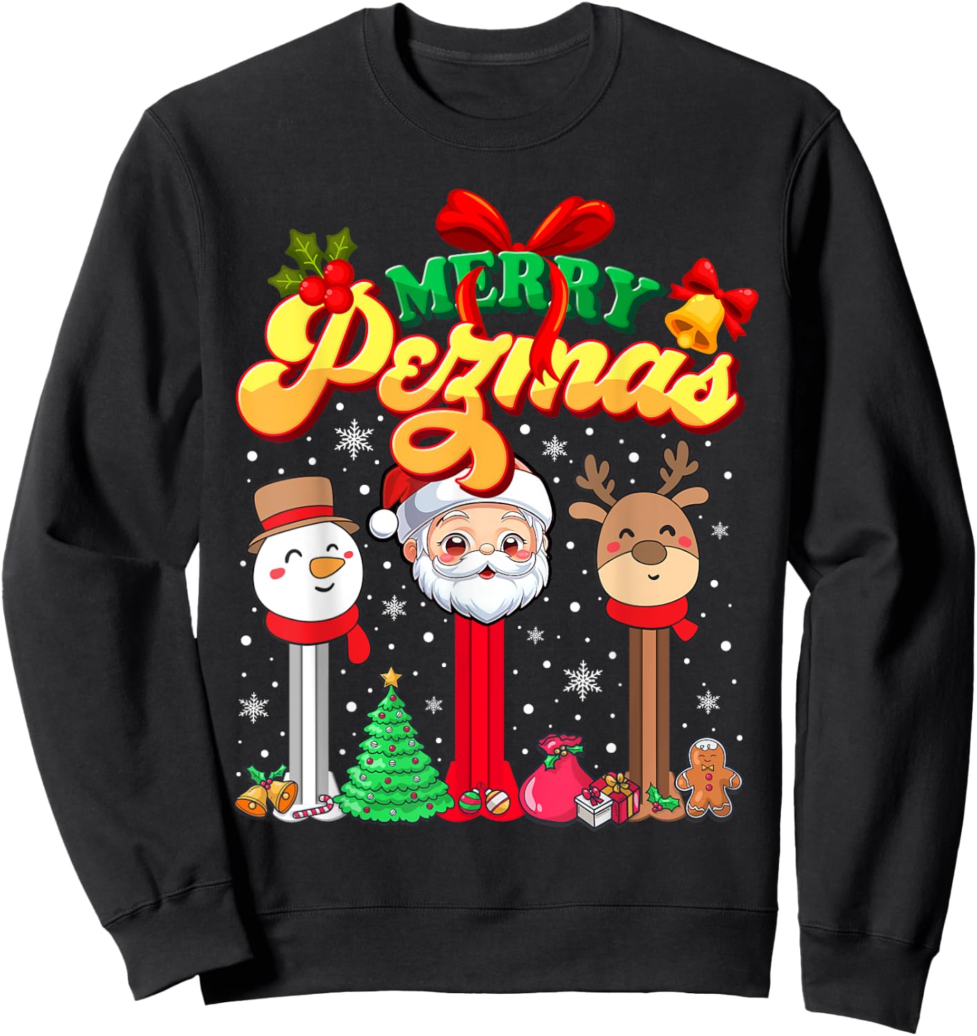 Merry Pezmas Candy Dispenser Collector Christmas Sweatshirt - Sweatshirt | Black