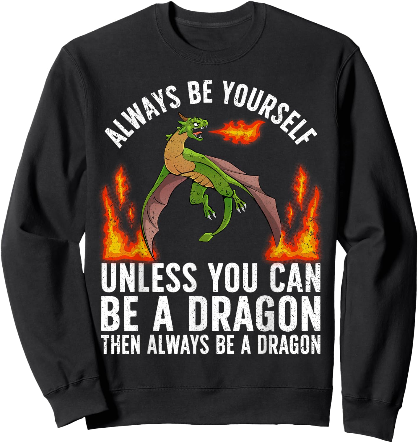 Funny Dragon Design Women Kids Fantasy Dragon Lover Sweatshirt - Sweatshirt | Black