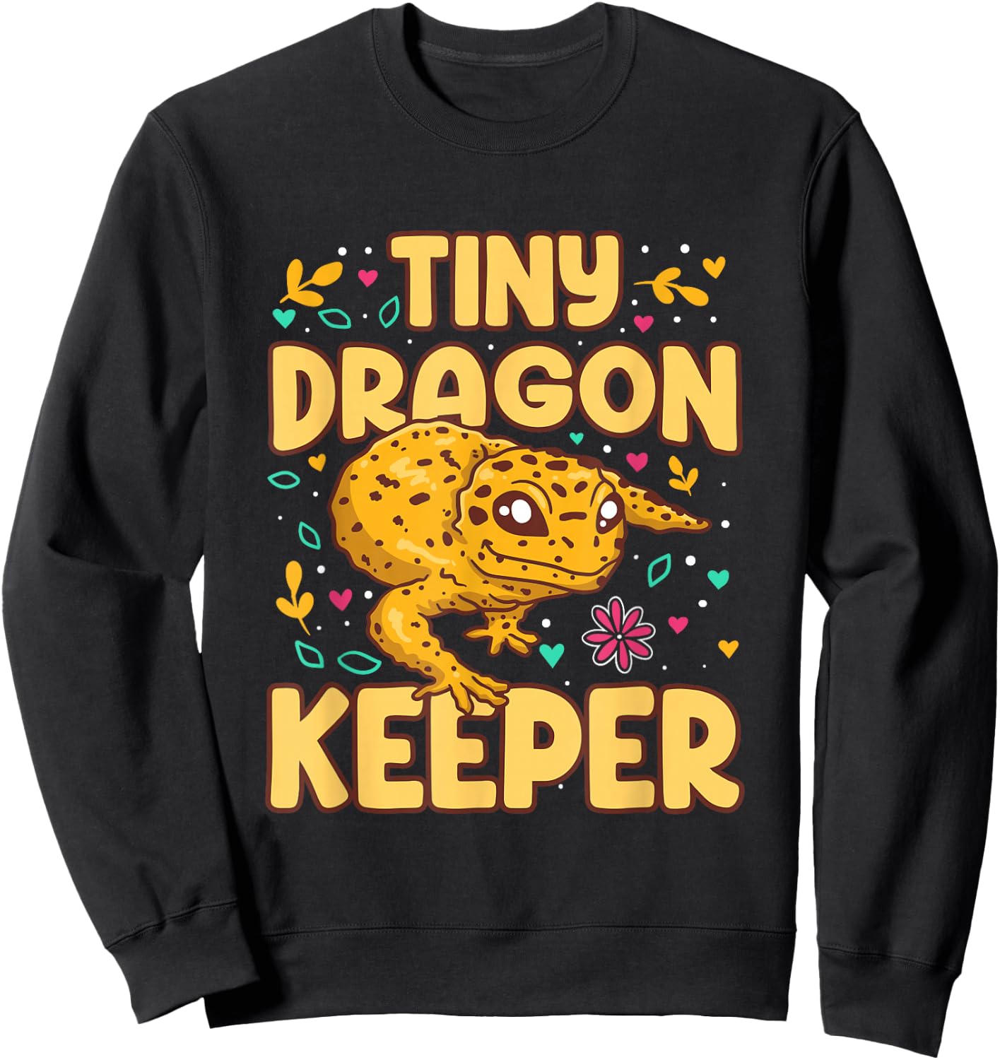 Tiny Dragon Keeper Leopard Gecko Sweatshirt - Sweatshirt | Black