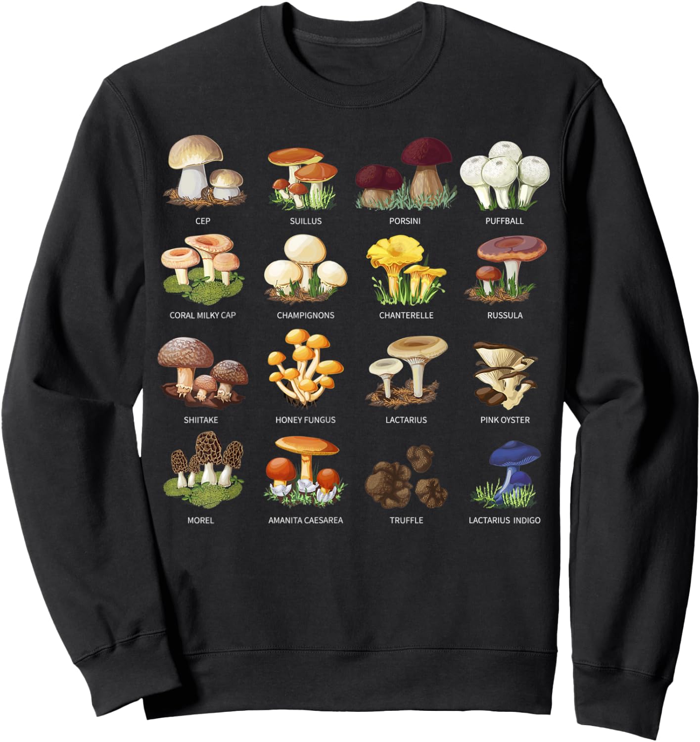 Funny Mushroom Mycology Fungi Foraging Mushroom Whisperer Sweatshirt - Sweatshirt | Black