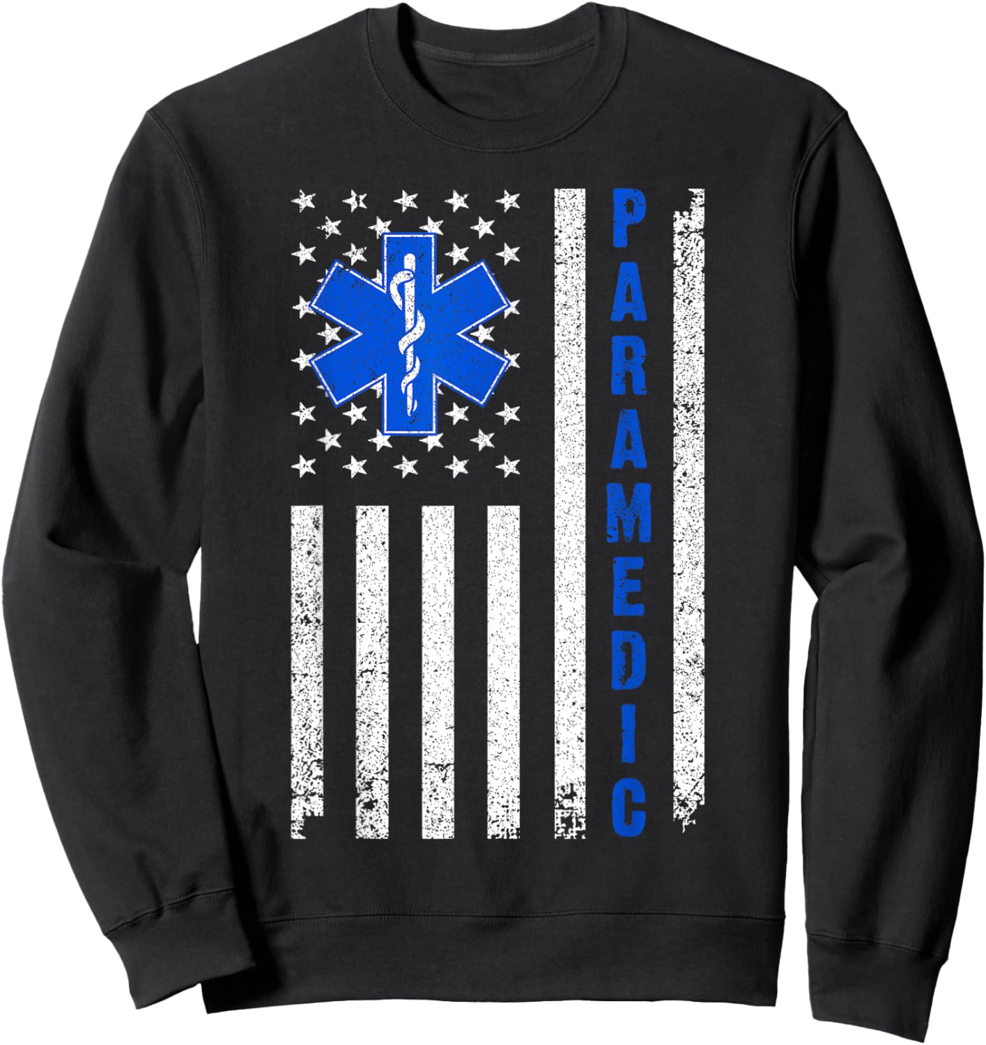 Cool Paramedic Women EMT EMS Medic US Flag Medical Sweatshirt - Sweatshirt | Black