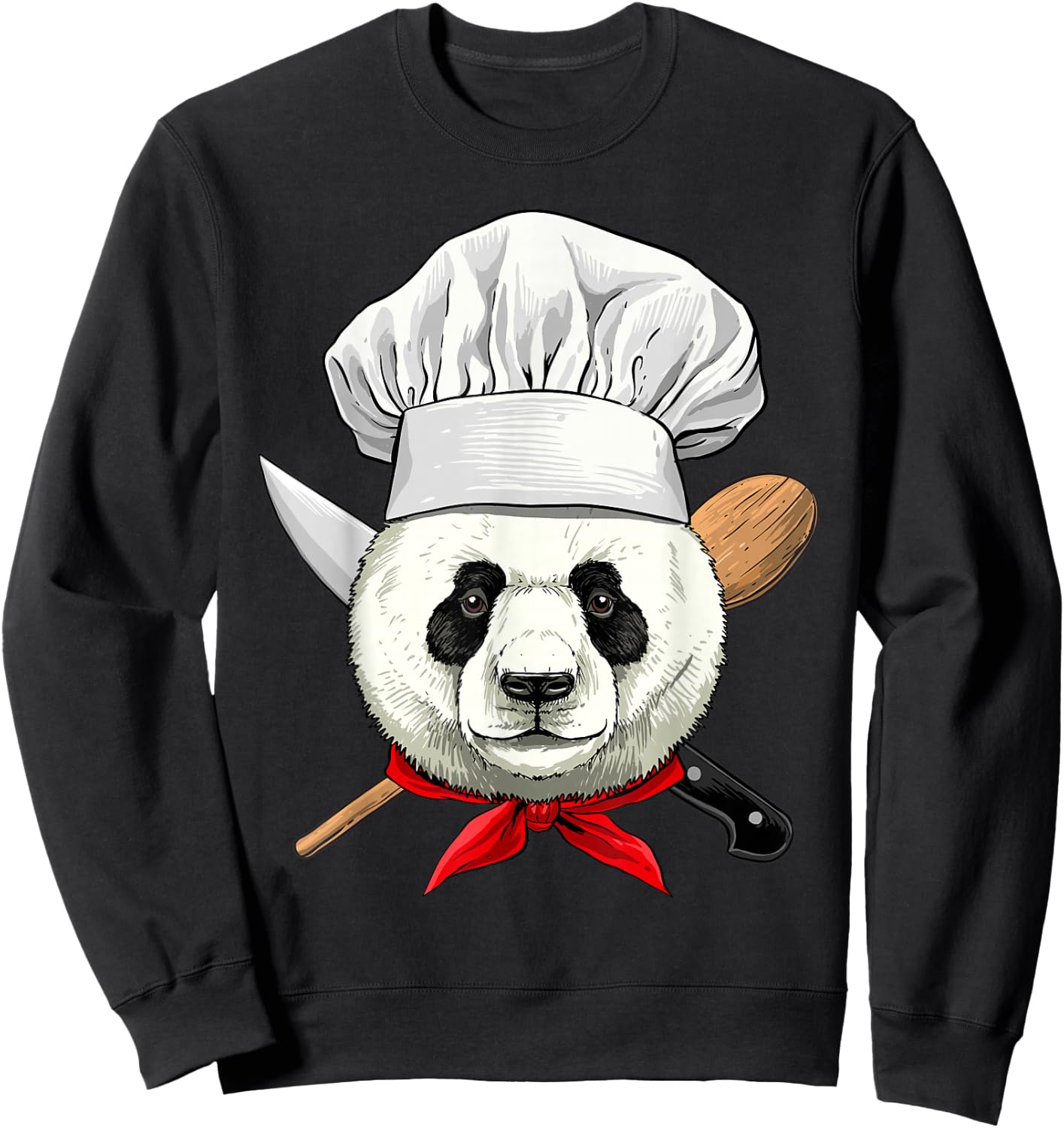Restaurant Panda Chef Cook Culinary Kitchen Cooking Lover Sweatshirt - Sweatshirt | Black