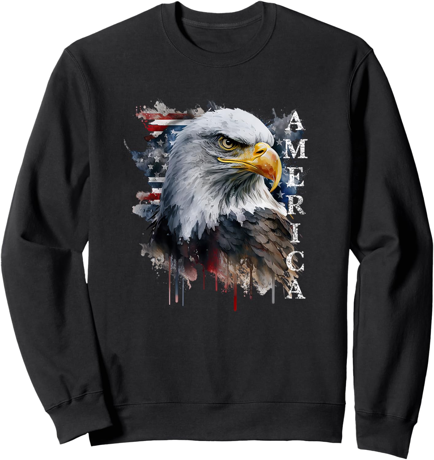 USA Motif American Eagle America Sweatshirt - Sweatshirt | Black