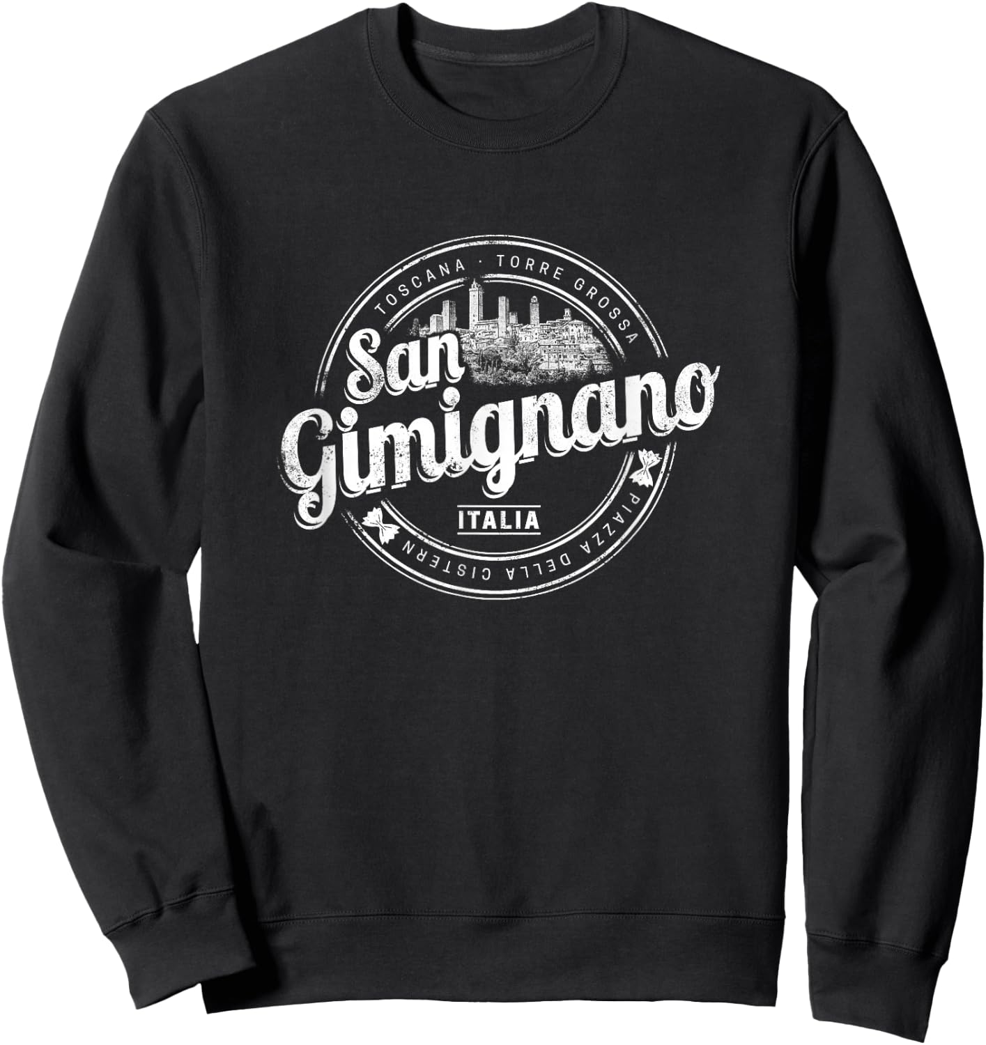 San Gimignano Tuscany Retro Italy Vintage Souvenir Sweatshirt - Sweatshirt | Black