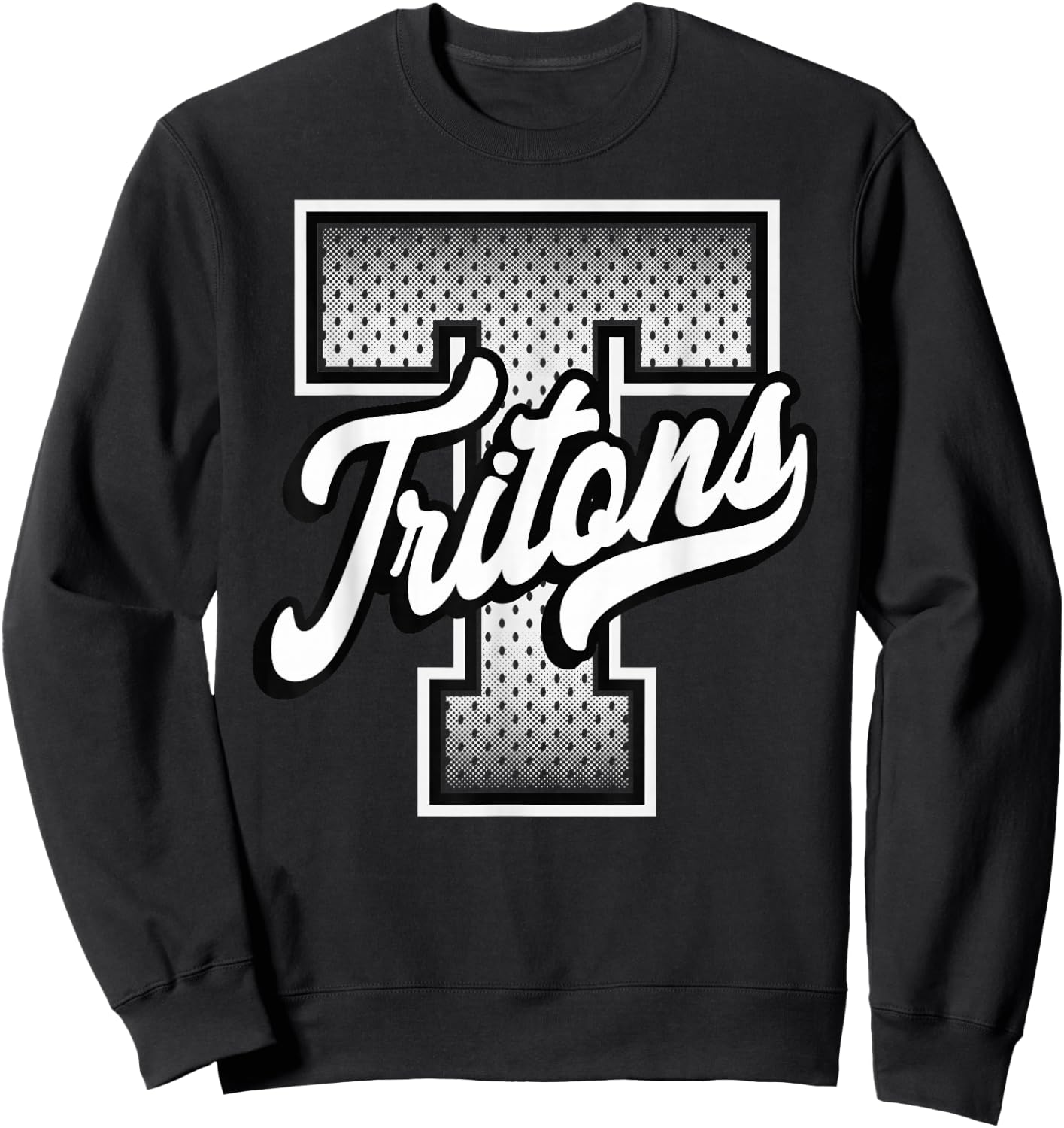Tritons Win Football Baseball Basketball Co. -Adults Black Vintage Baseball Sweatshirt - Sweatshirt | Black