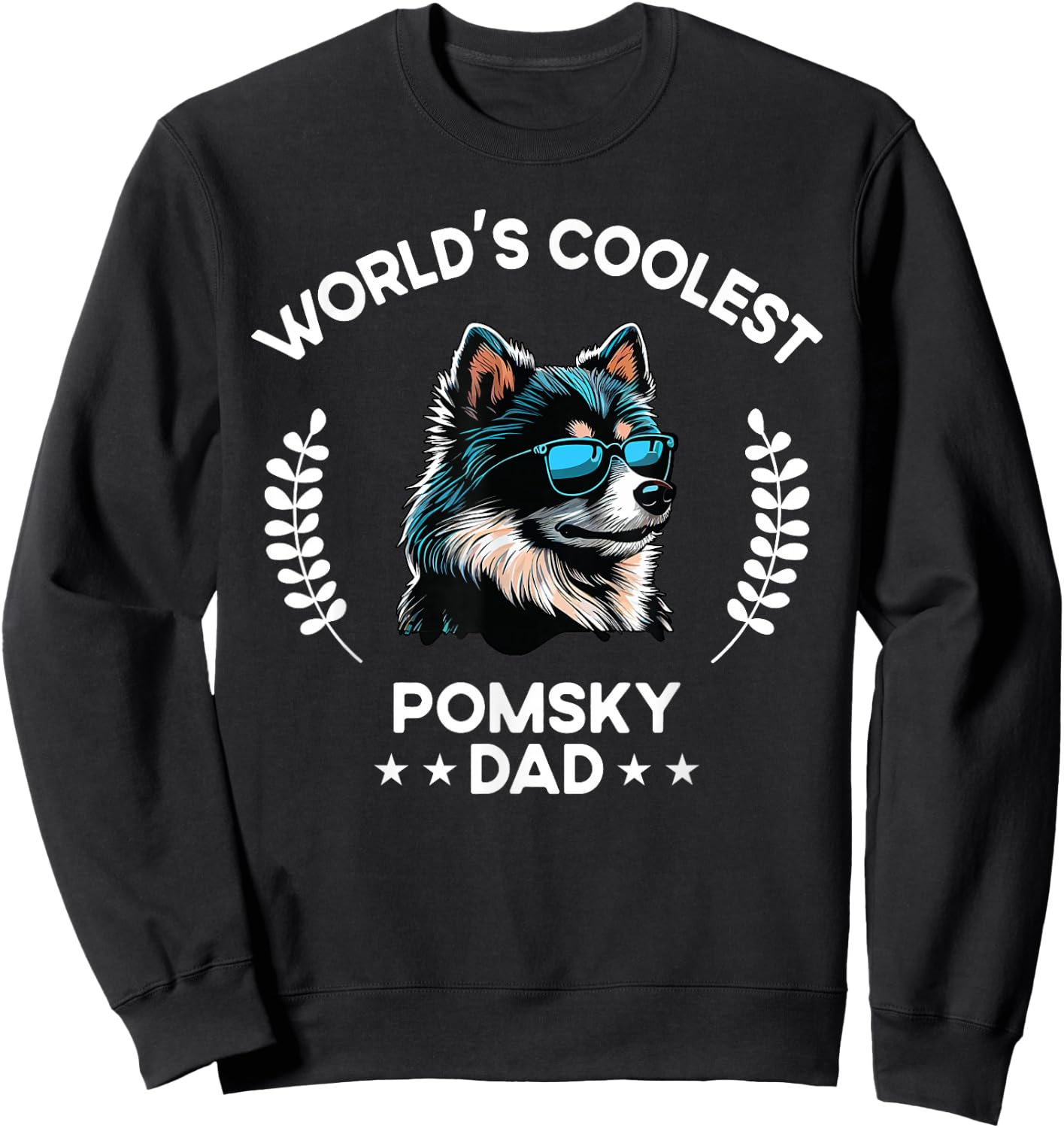 The Woof Wardrobe World's Coolest Dog Dad Papa - Men Pomsky Sweatshirt - Sweatshirt | Black