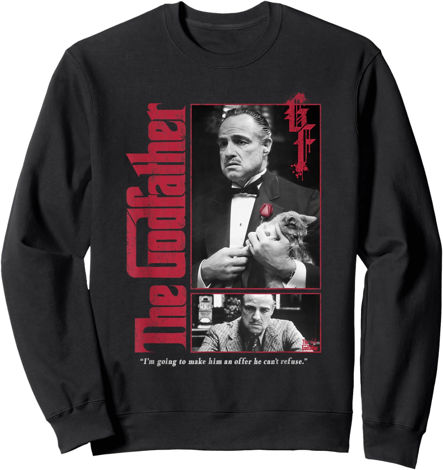 The Godfather Don Vito Offer Classic Quote Poster Sweatshirt - Sweatshirt | Black