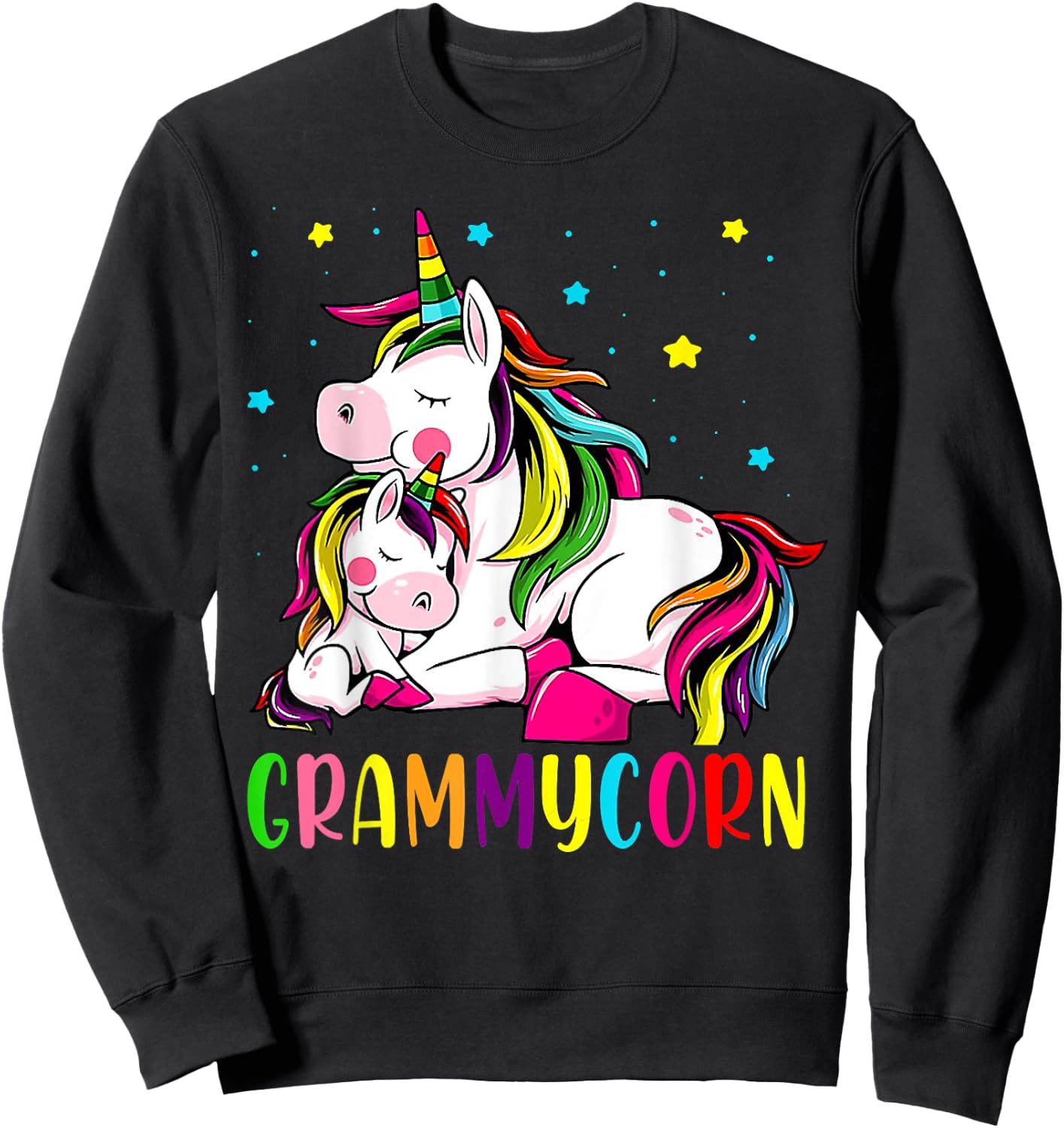 Funny Grammycorn Unicorn Costume Grammy Mom Mother's Day Sweatshirt - Sweatshirt | Black