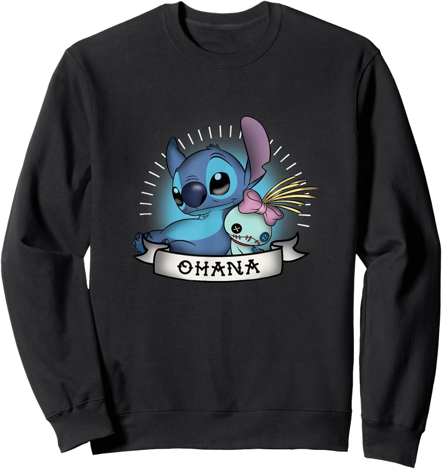 Disney Lilo & Stitch Ohana Stitch & Scrump Cute Portrait Sweatshirt - Sweatshirt | Black