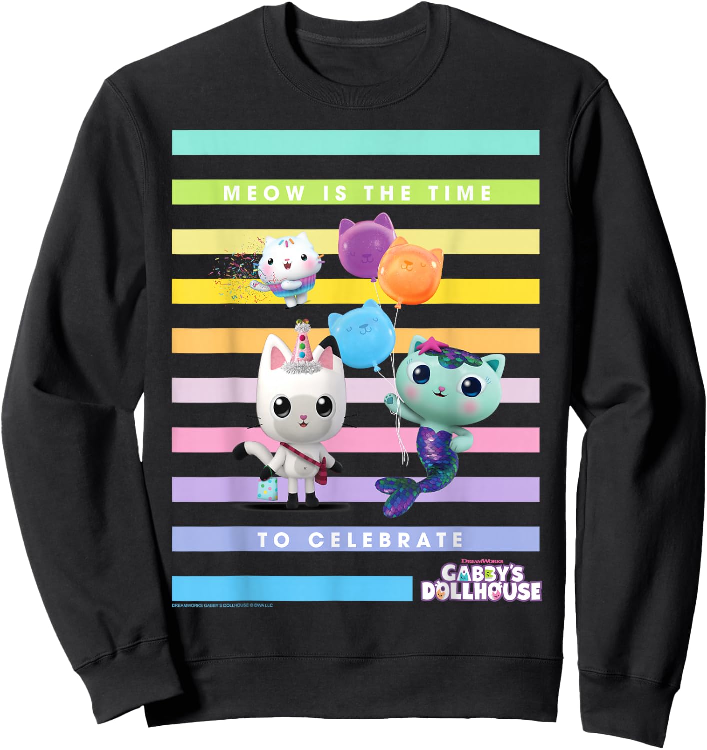 DreamWorks Gabby's Dollhouse Time to Celebrate Sweatshirt - Sweatshirt | Black