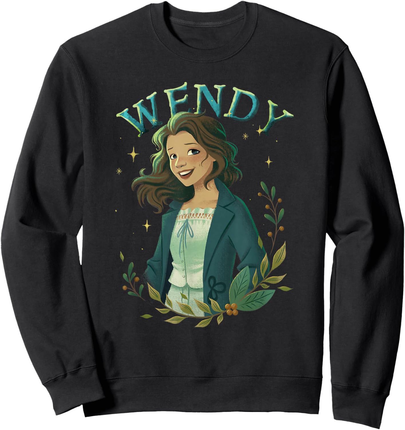 Disney Peter Pan & Wendy Vintage Floral Wendy Portrait Sweatshirt - Sweatshirt | Black