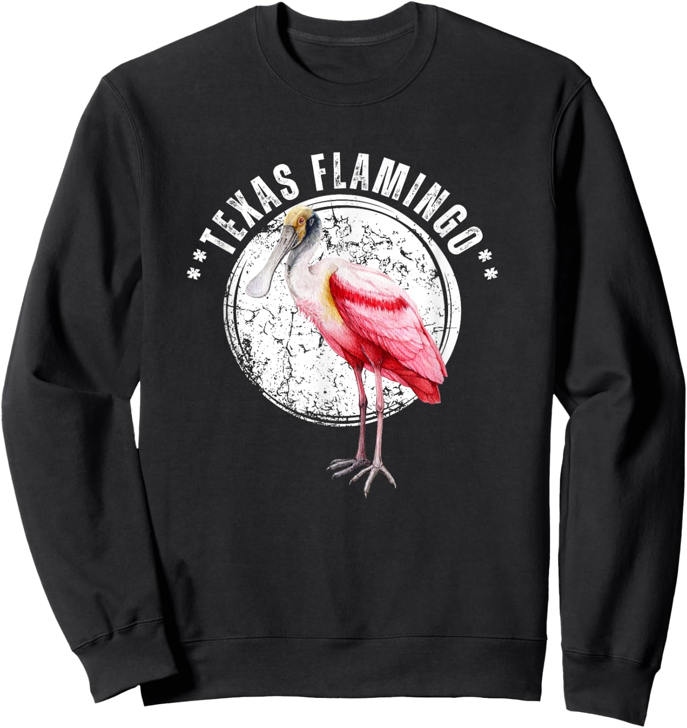 Roseate Spoonbill Texas Flamingo Birdwatcher Funny Sweatshirt - Sweatshirt | Black