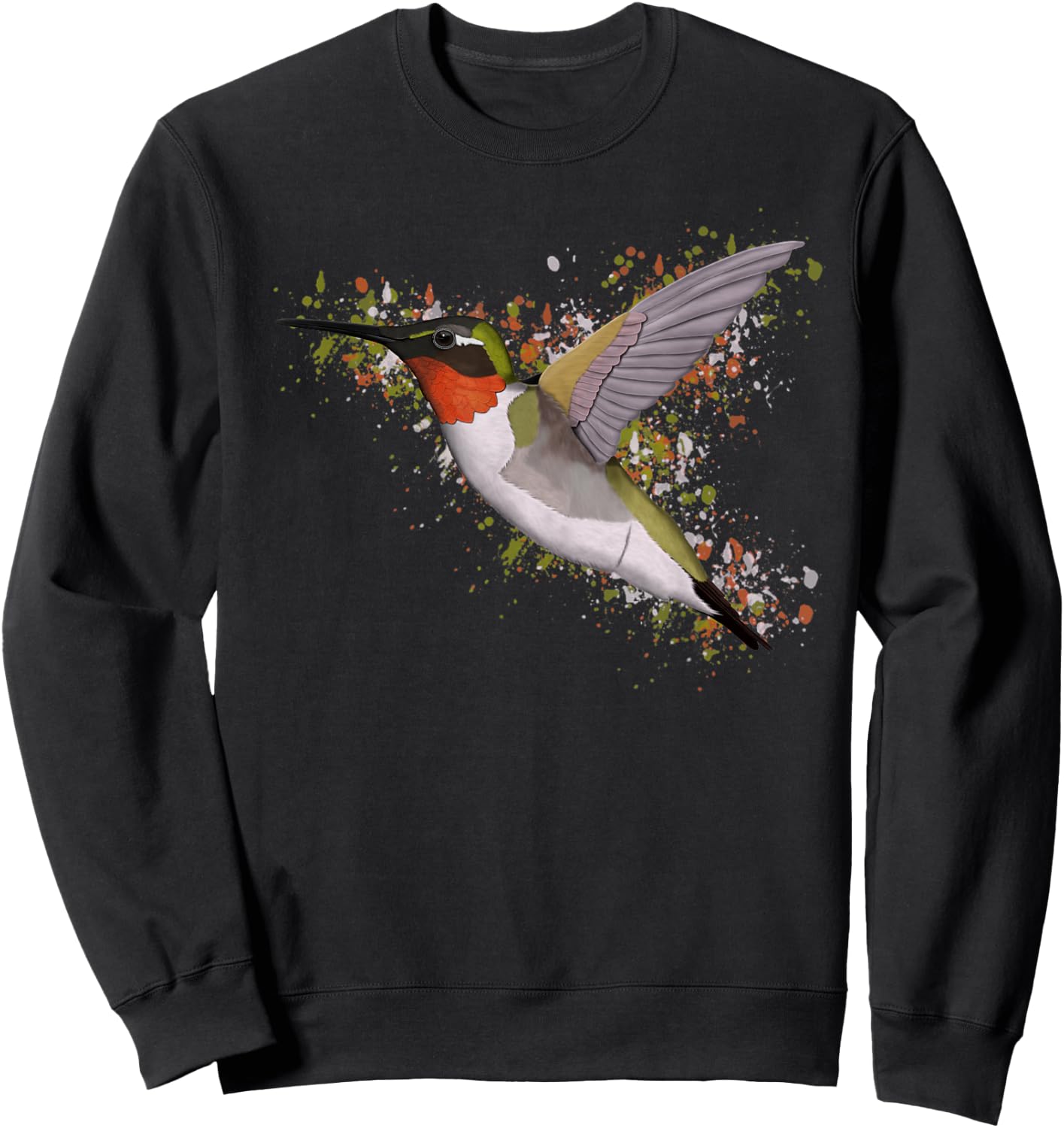 Ruby Throated Hummingbird Bird Birder Birdlover Birdwatcher Sweatshirt - Sweatshirt | Black