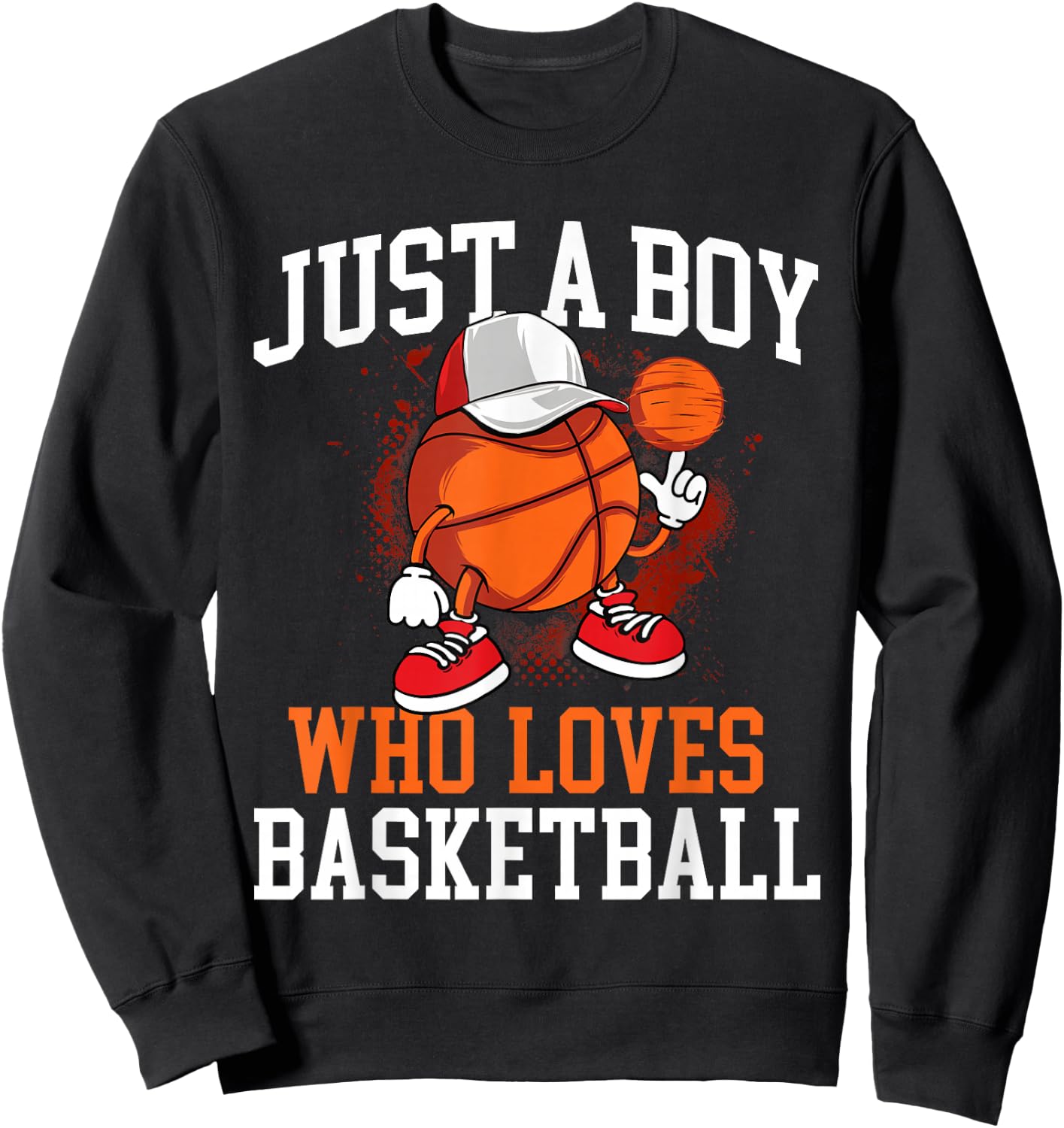 Just A Boy Who Loves Basketball - Player Hoops Small Sweatshirt - Sweatshirt | Black
