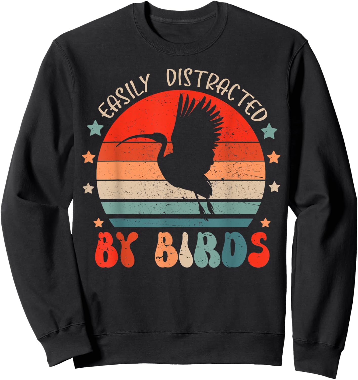 Ibis Lover Shirt Easily Distracted By Birds For Youth & Kids Sweatshirt - Sweatshirt | Black