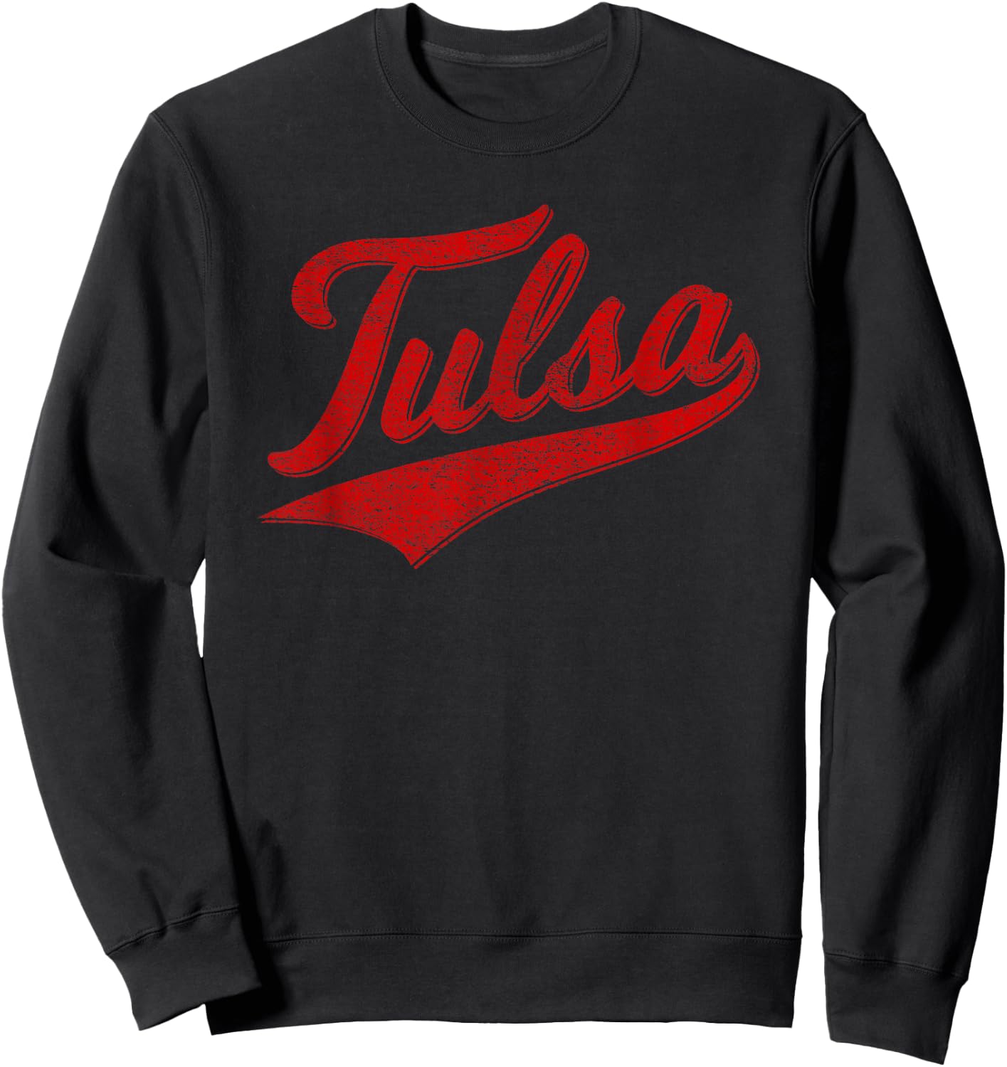 Tulsa Oklahoma Varsity Script Classic Sports Jersey Style Sweatshirt - Sweatshirt | Black