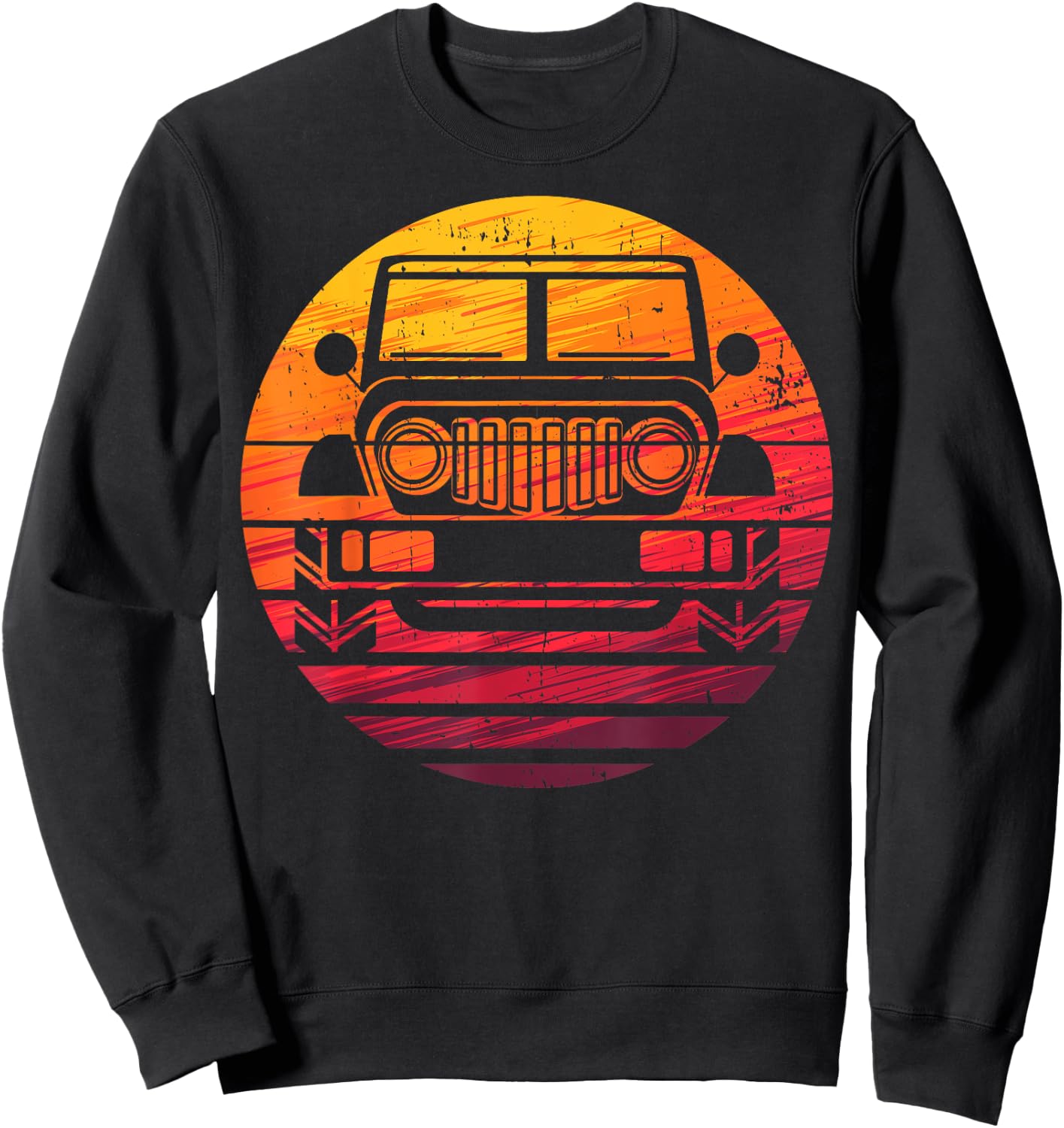 Off Road 4X4 Vintage Retro 70s Sunset Off Road Sweatshirt - Sweatshirt | Black