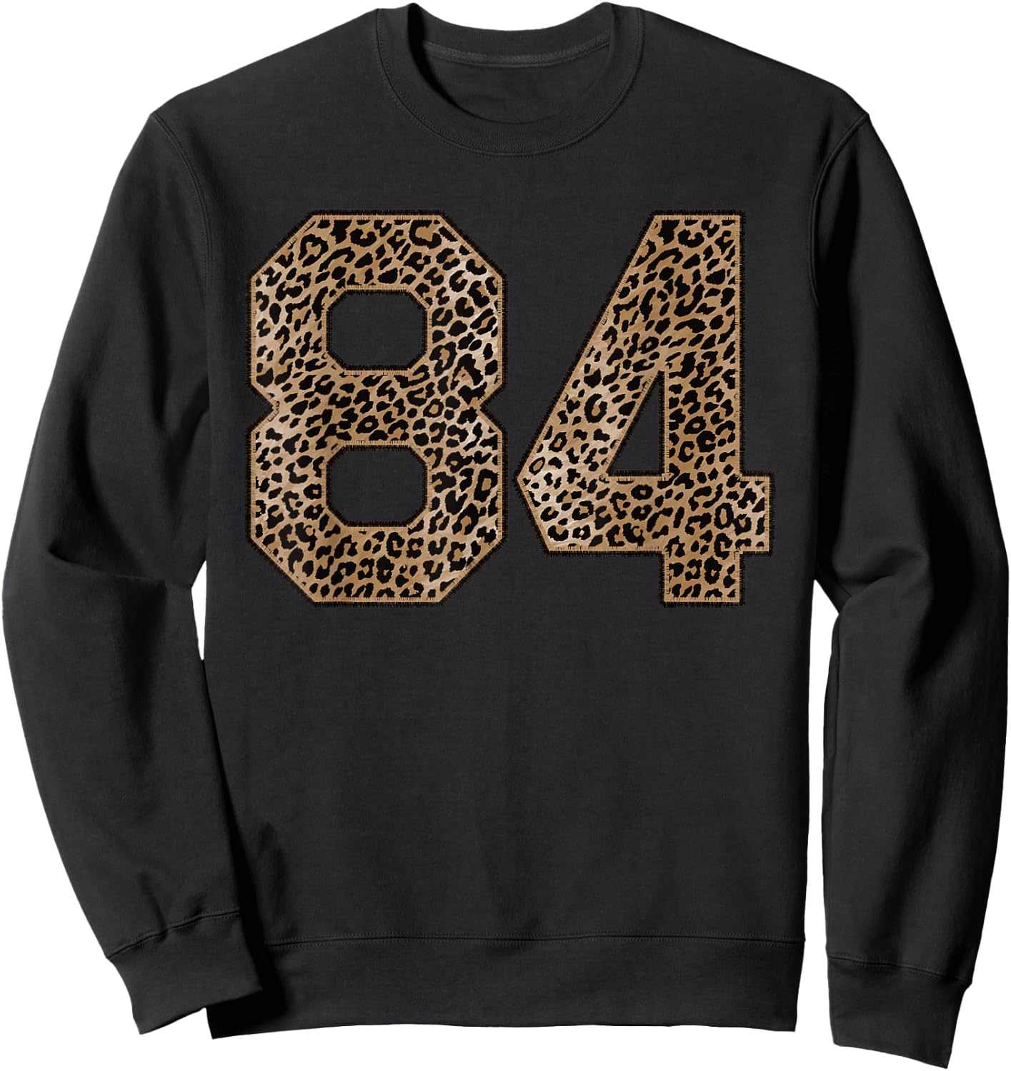 Leopard Number 84 Athlete Sports Jersey Supporter Fanwear Sweatshirt - Sweatshirt | Black