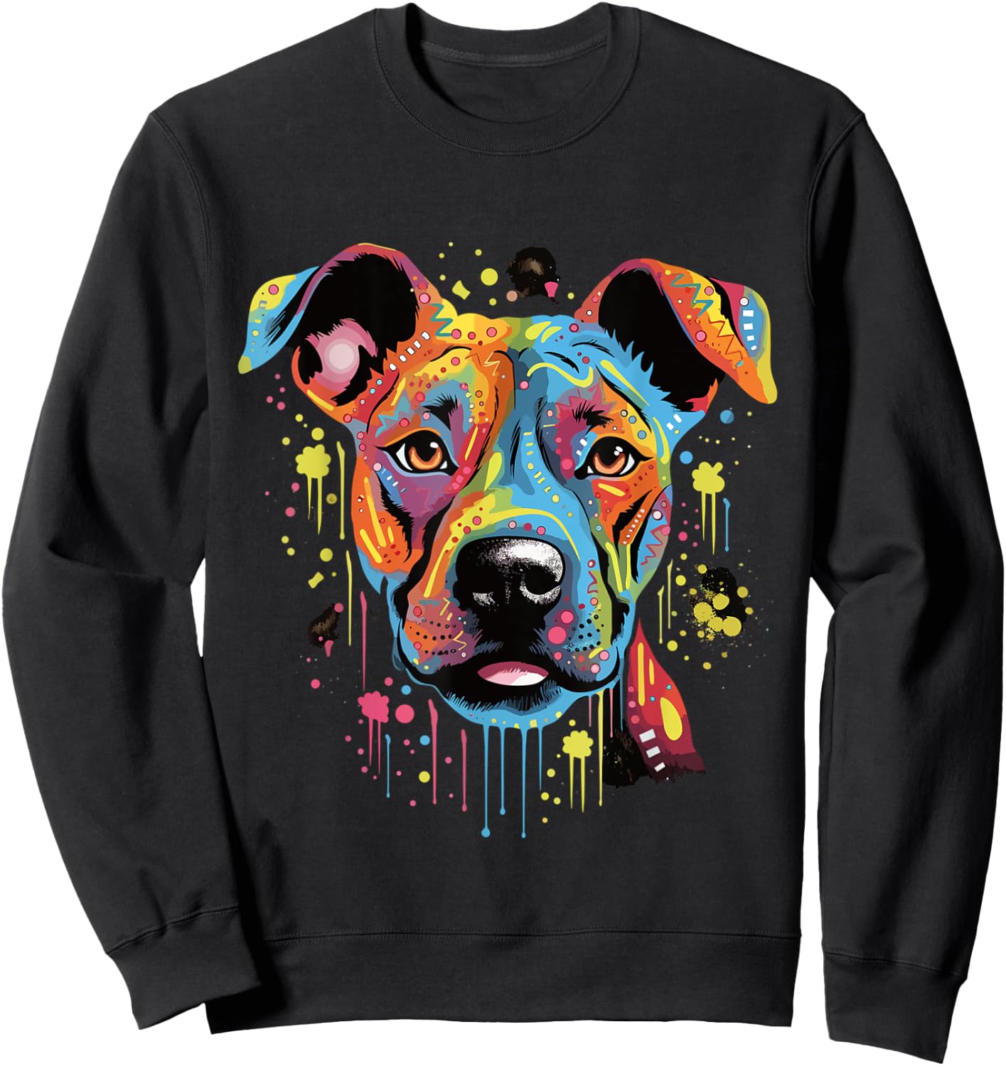 American Stafford Terrier Dog Men Women Sweatshirt - Sweatshirt | Black