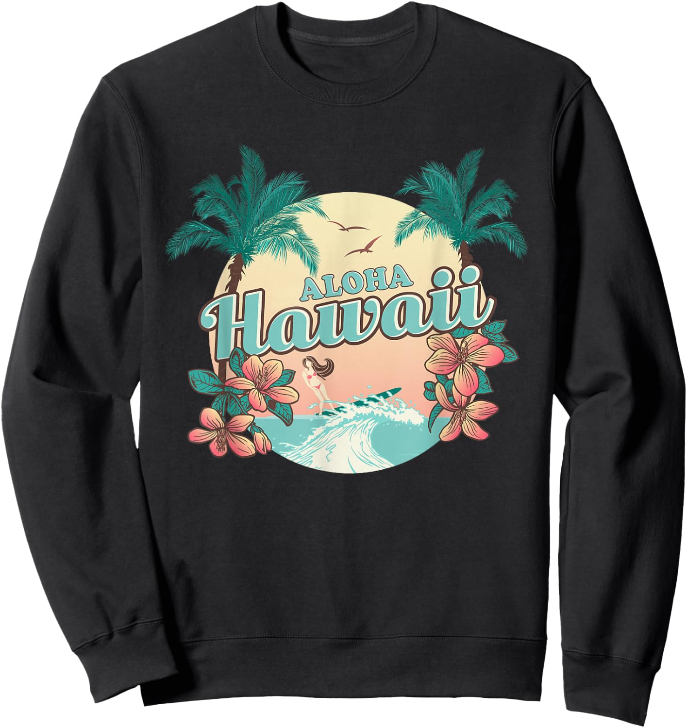 Hawaii - ALOHA - HI - Throwback Design - Classic Sweatshirt - Sweatshirt | Black
