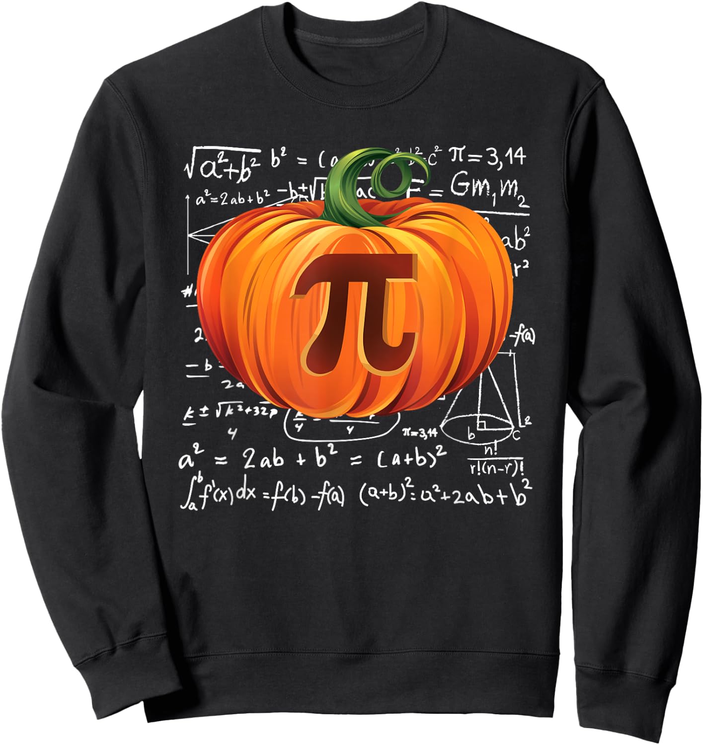 Pumpkin Pie Math Halloween Thanksgiving Funny Pumpkin Pi Day Sweatshirt - Sweatshirt | Black