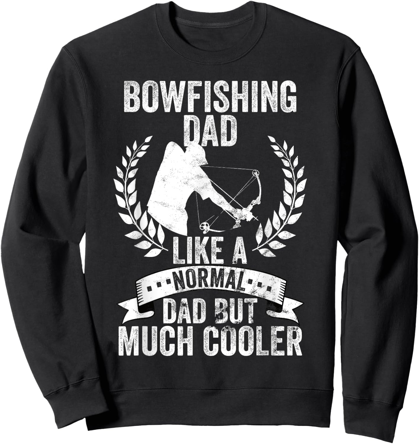 Bowfishing dad bowhunting fathersday patriotic design Men Sweatshirt - Sweatshirt | Black