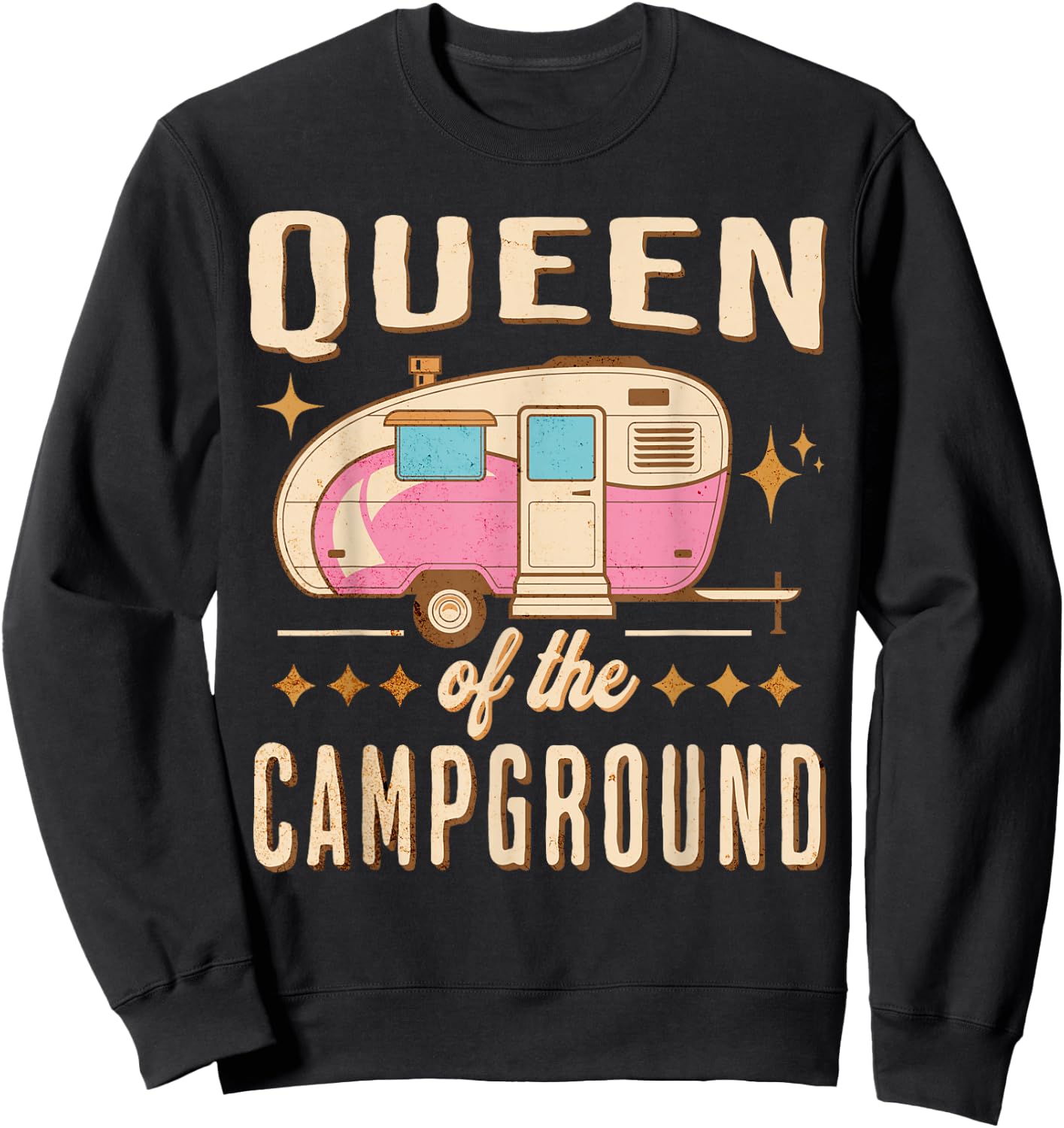 Queen Of The Campground - Funny Camping - Women's Camp Sweatshirt - Sweatshirt | Black