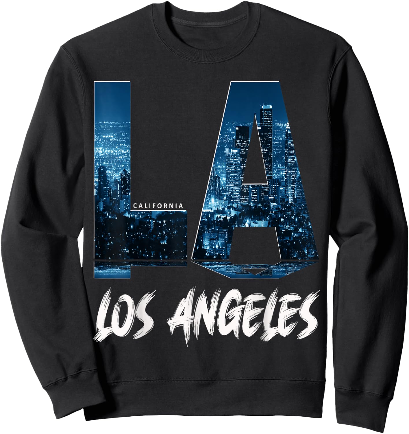 Men, Woman, Teenager L.A. Love Design Los Angeles City California Sweatshirt - Sweatshirt | Black