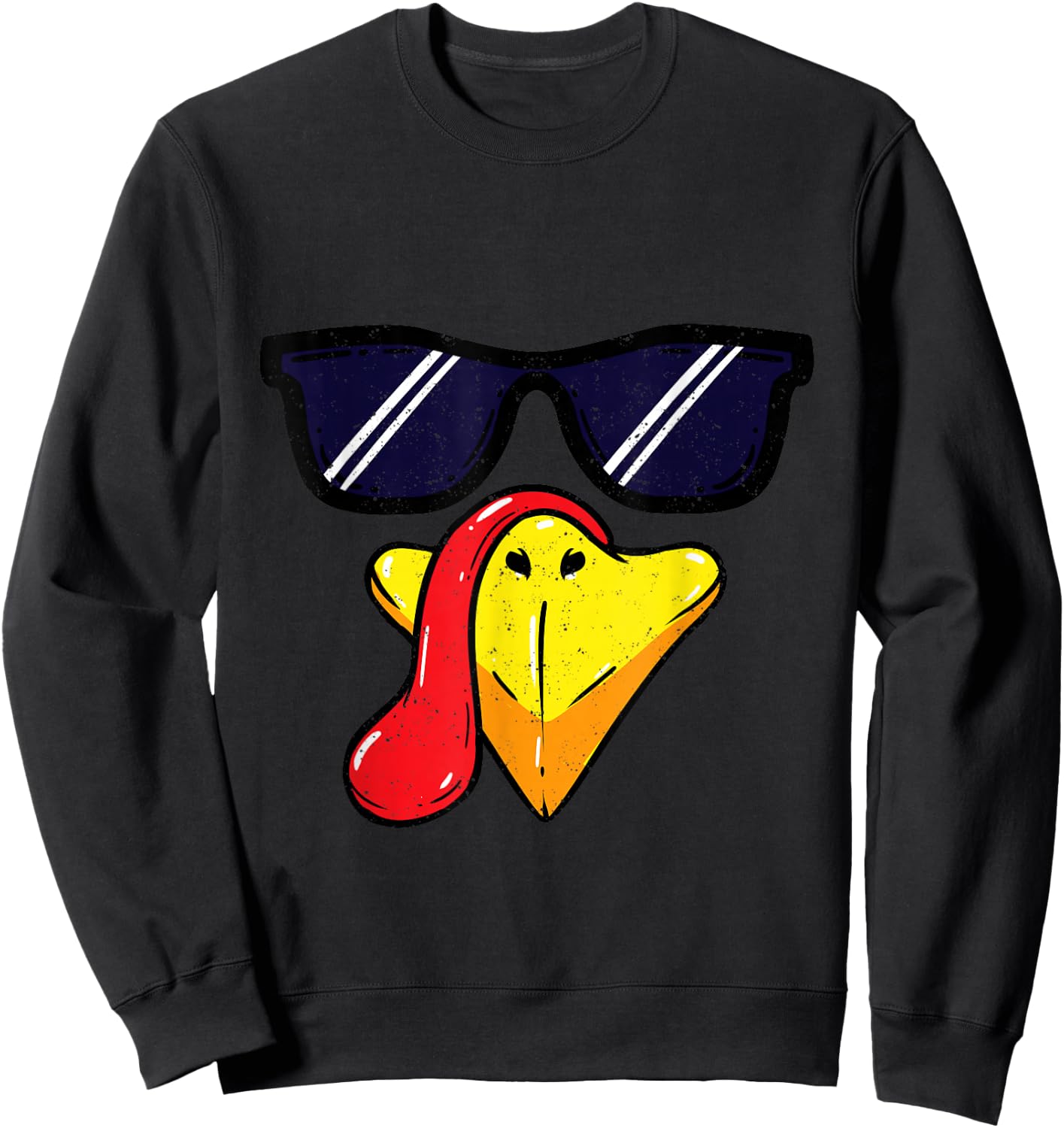 Turkey Face Thanksgiving Day Pilgrim Trot Costume Sweatshirt - Sweatshirt | Black