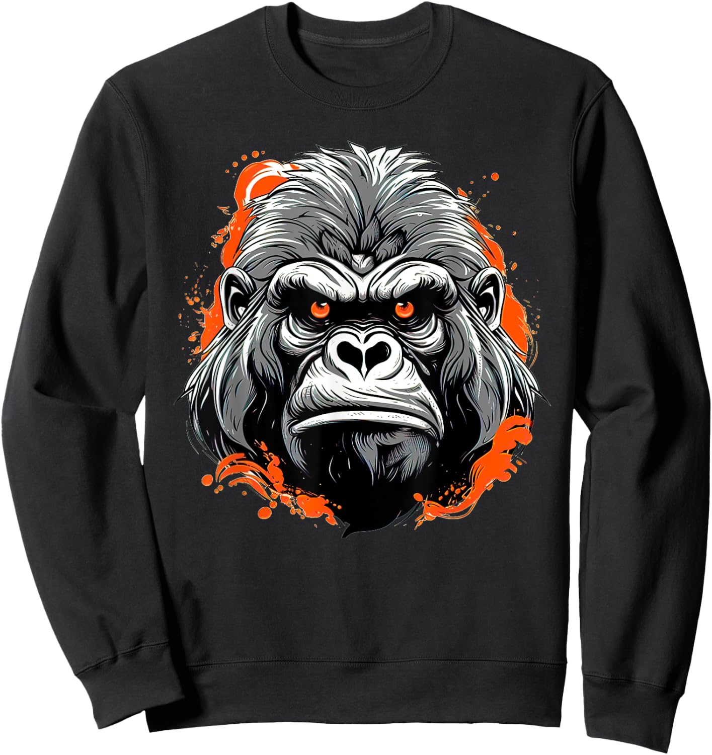 Mad gorilla Monkey ape face with a serious look Sweatshirt - Sweatshirt | Black