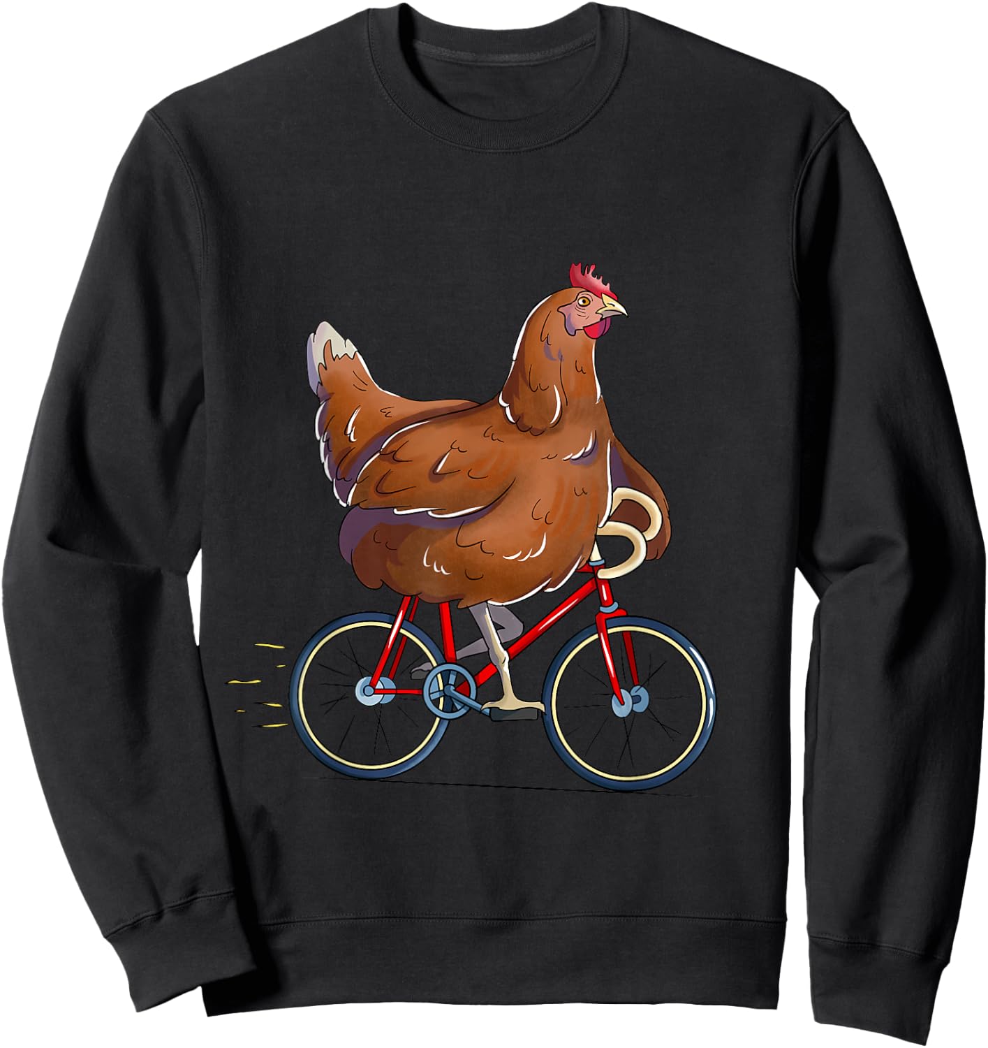 Chicken Riding Bicycle Cute Biker Cyclist Sweatshirt - Sweatshirt | Black