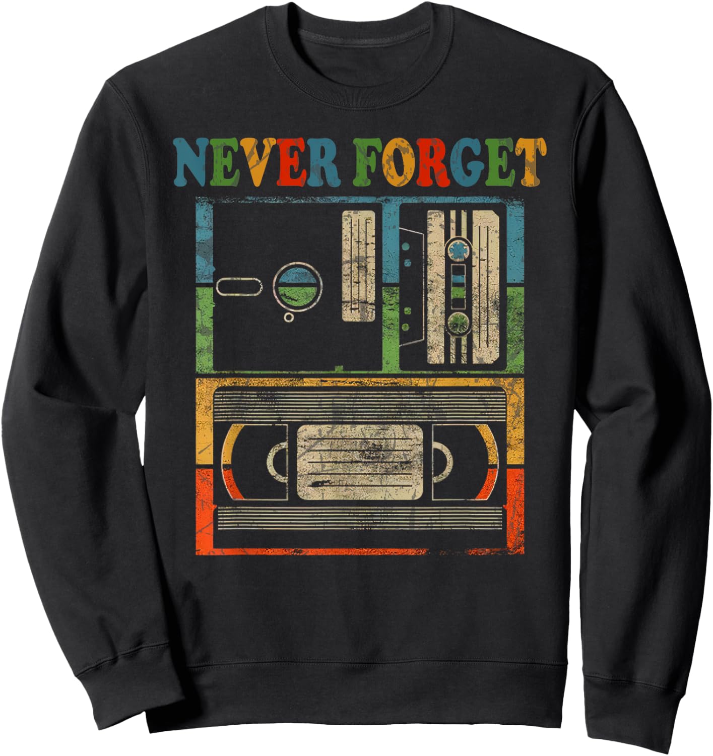 Retro Vintage 90s 80s Audio Cassette 40 Years Old Birthday Sweatshirt - Sweatshirt | Black