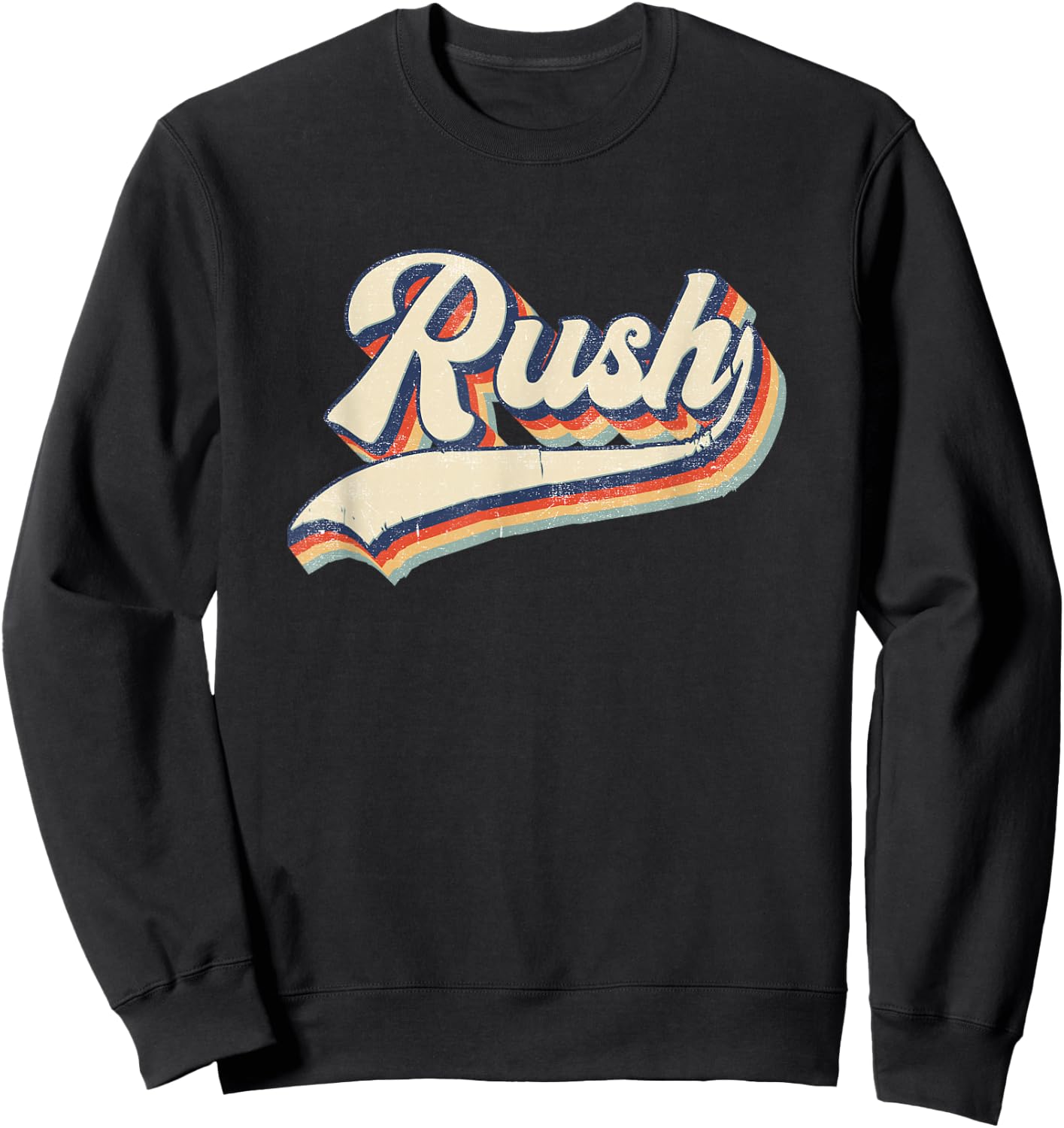 Rush Surname Vintage Retro Gift Men Women Boy Girl Sweatshirt - Sweatshirt | Black