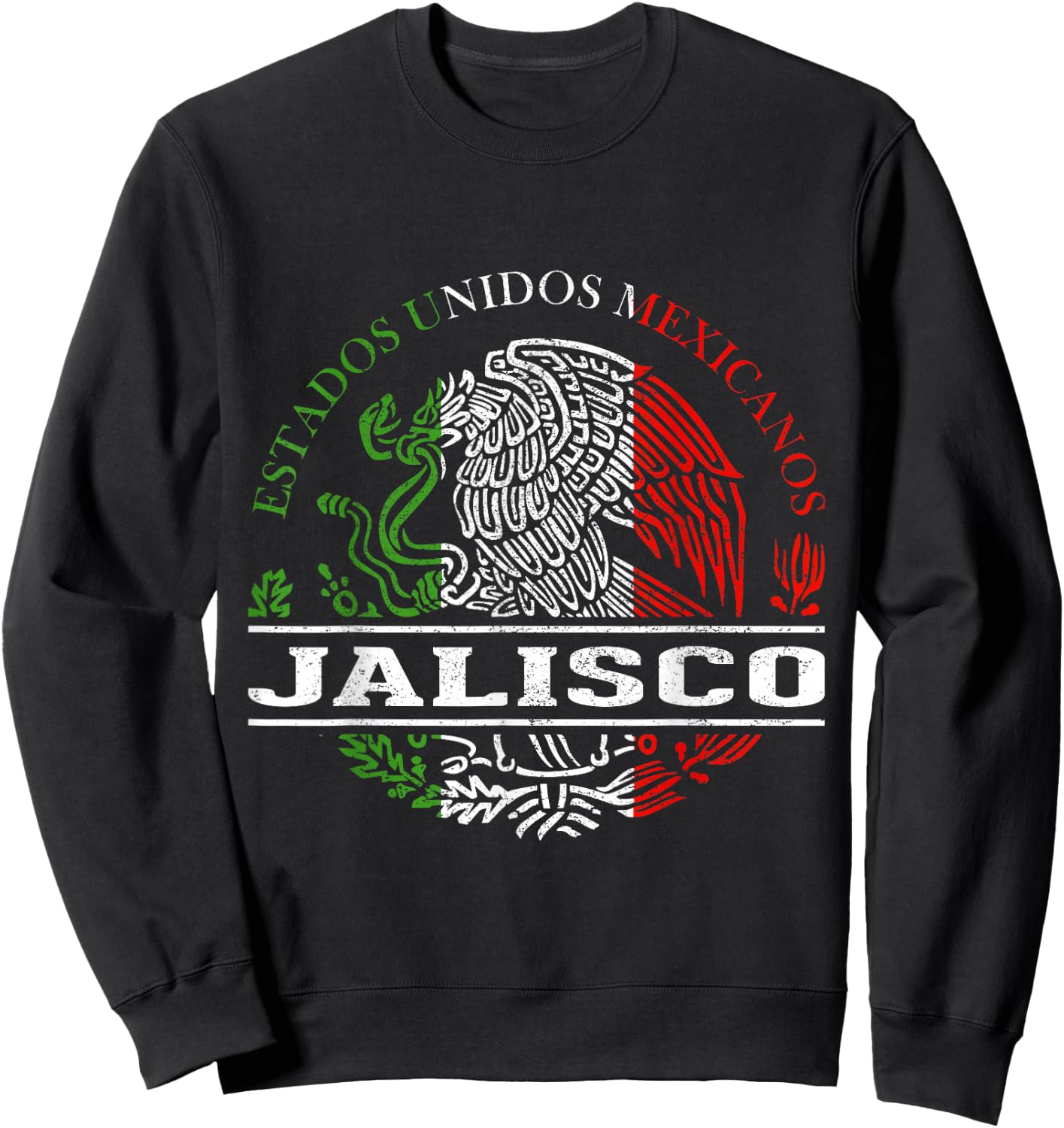 Jalisco Mexican Flag Bandera Mexicana Sweatshirt - Sweatshirt | Black