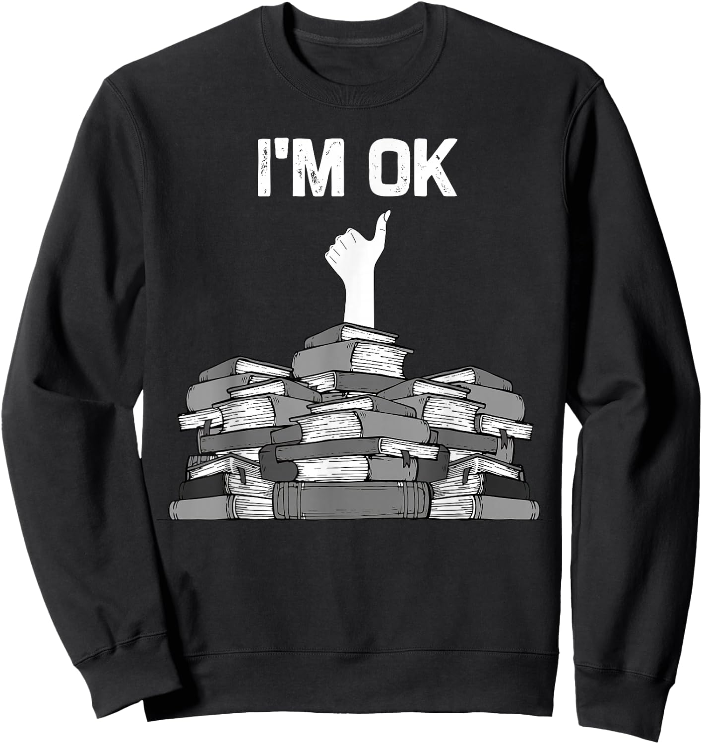 Funny Books Design Women Kids Avid Reader Bookworm Sweatshirt - Sweatshirt | Black