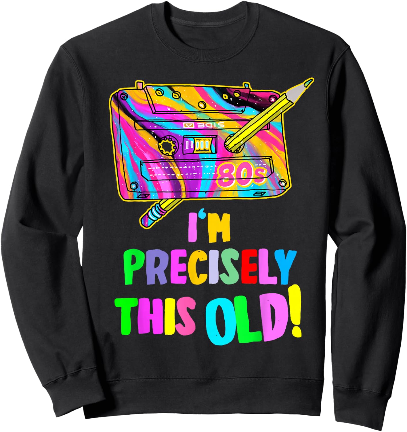 80s Ideas Rave Outfit & 80s Festival Costume Sweatshirt - Sweatshirt | Black