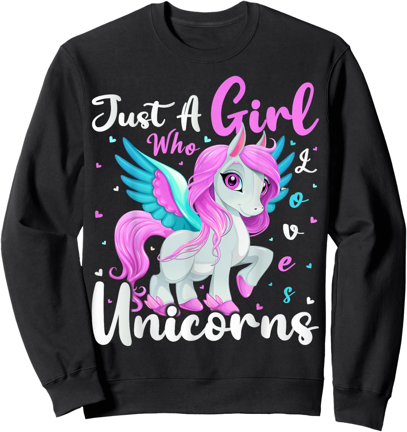 Unicorn Lover Just A Girl Who Loves Unicorns Sweatshirt - Sweatshirt | Black