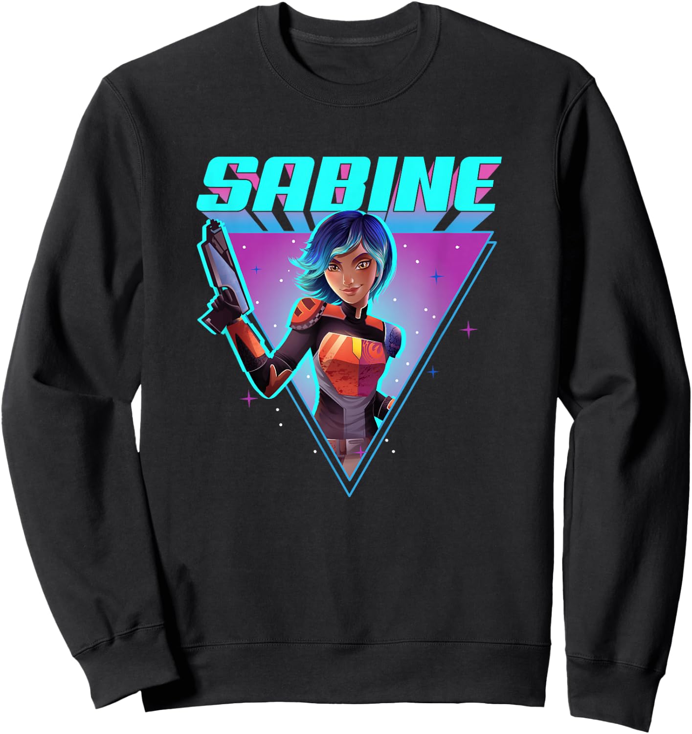 Star Wars Forces Of Destiny Sabine Wren Bright Neon Portrait Sweatshirt - Sweatshirt | Black