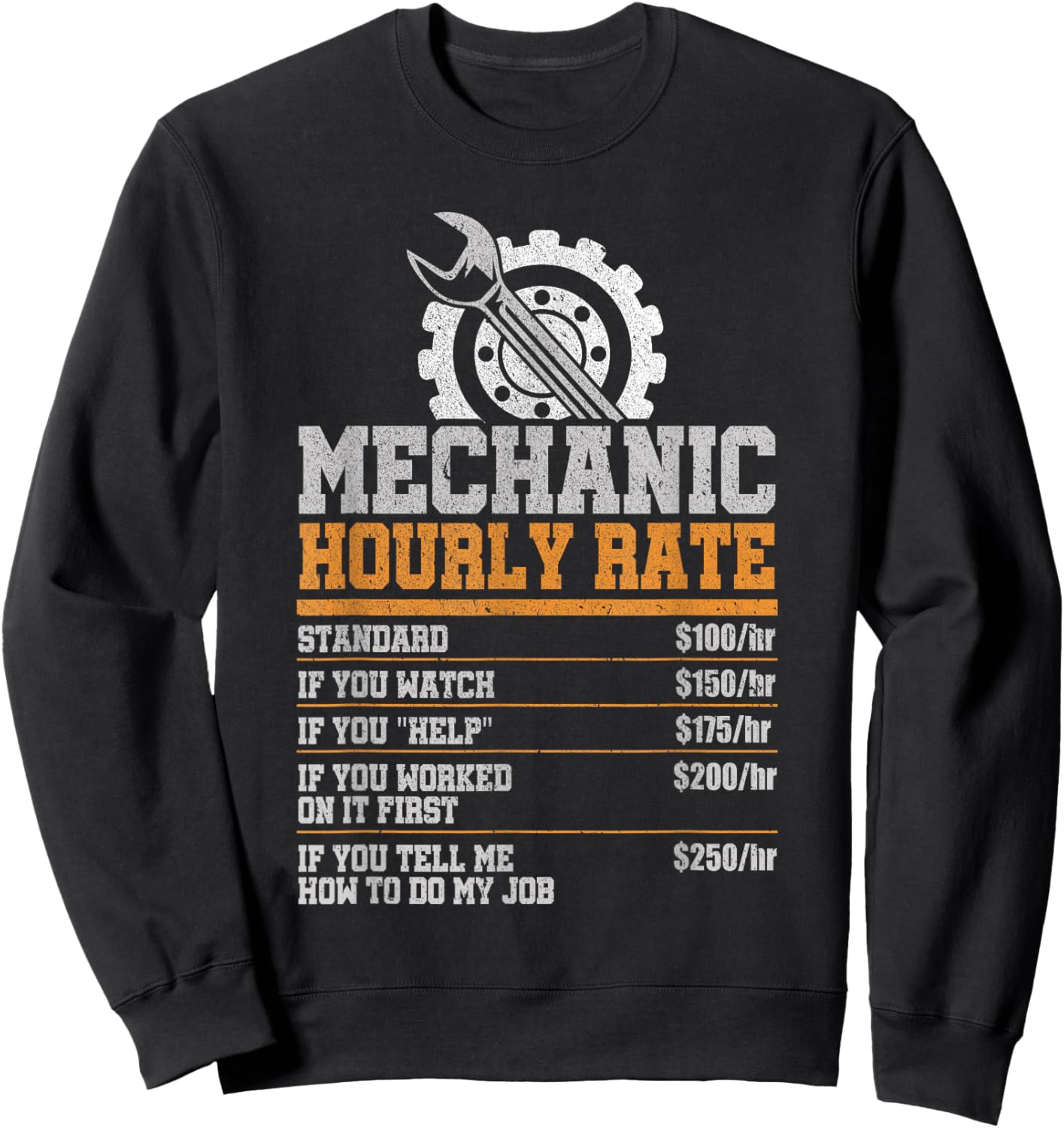 Mechanic Hourly Rate Diesel Cars Garage Mechanic Sweatshirt - Sweatshirt | Black