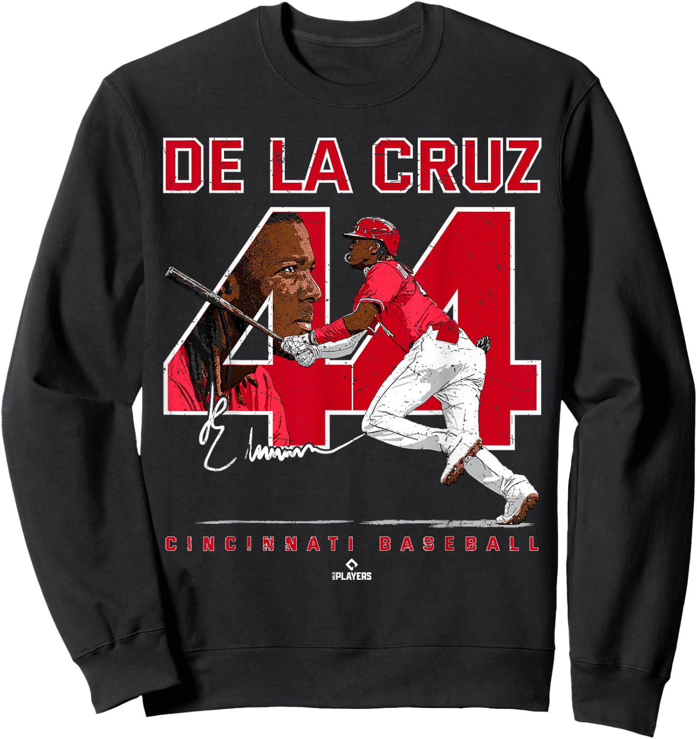 Number & Portrait Elly De La Cruz Cincinnati MLBPA Sweatshirt - Sweatshirt | Black